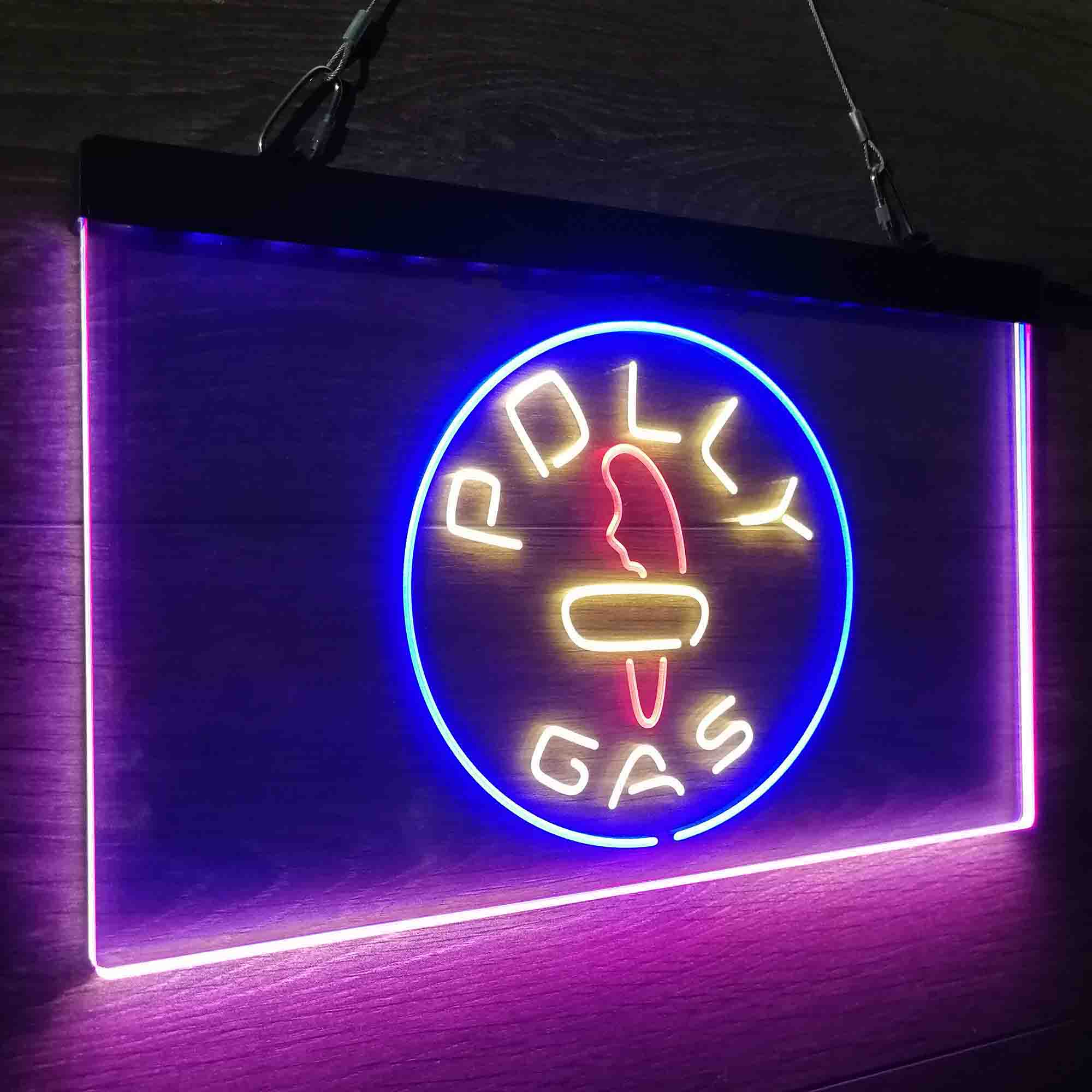 Polly Gas Man Cave Neon LED Sign 3 Colors