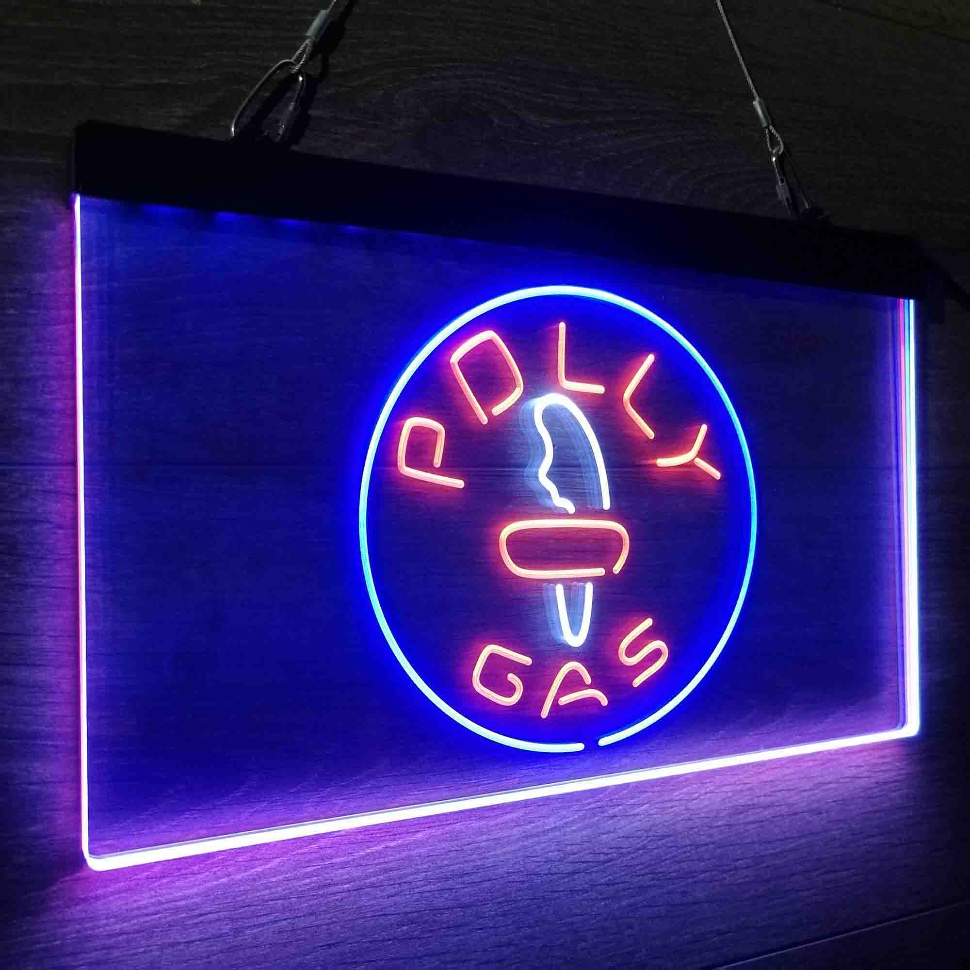 Polly Gas Man Cave Neon LED Sign 3 Colors