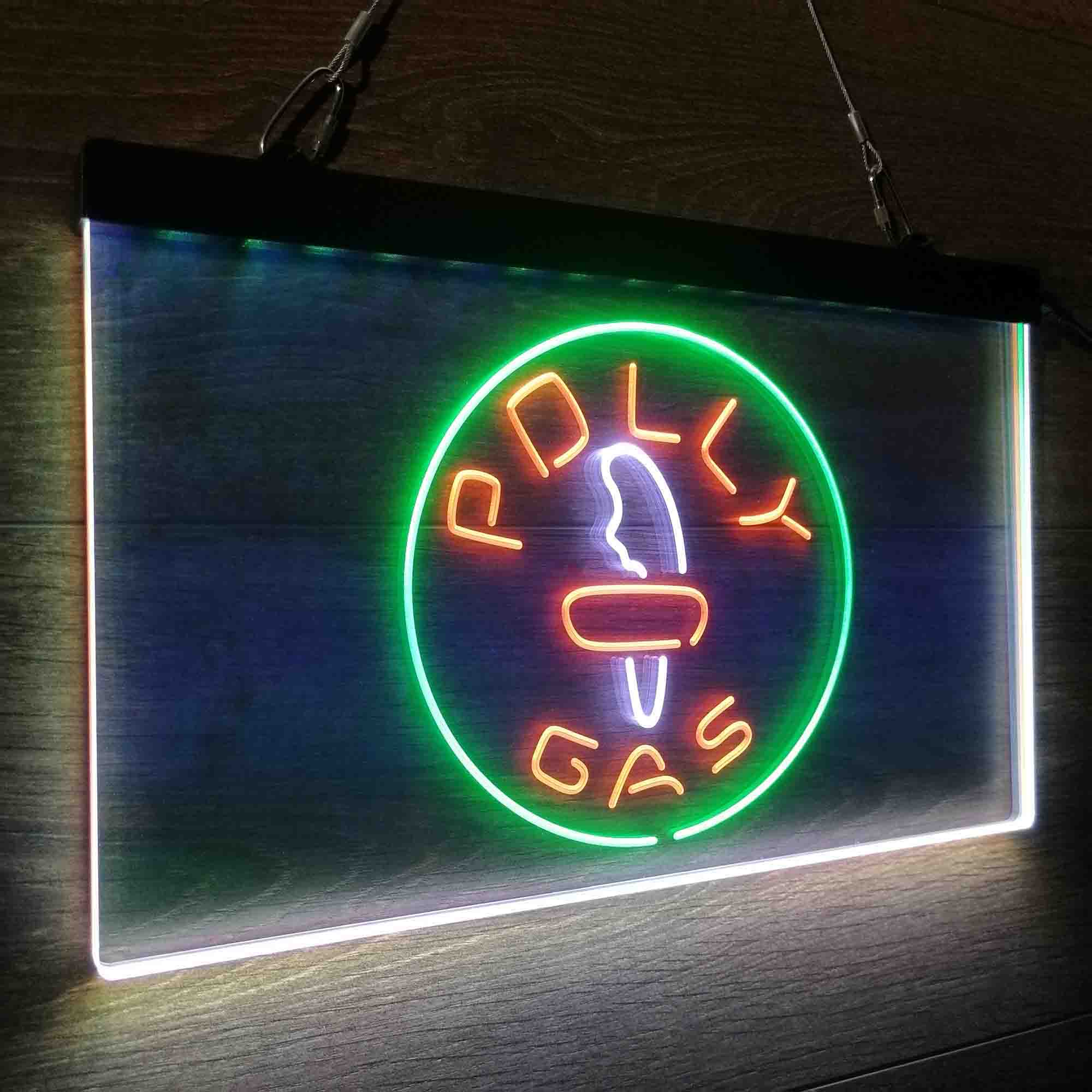 Polly Gas Man Cave Neon LED Sign 3 Colors