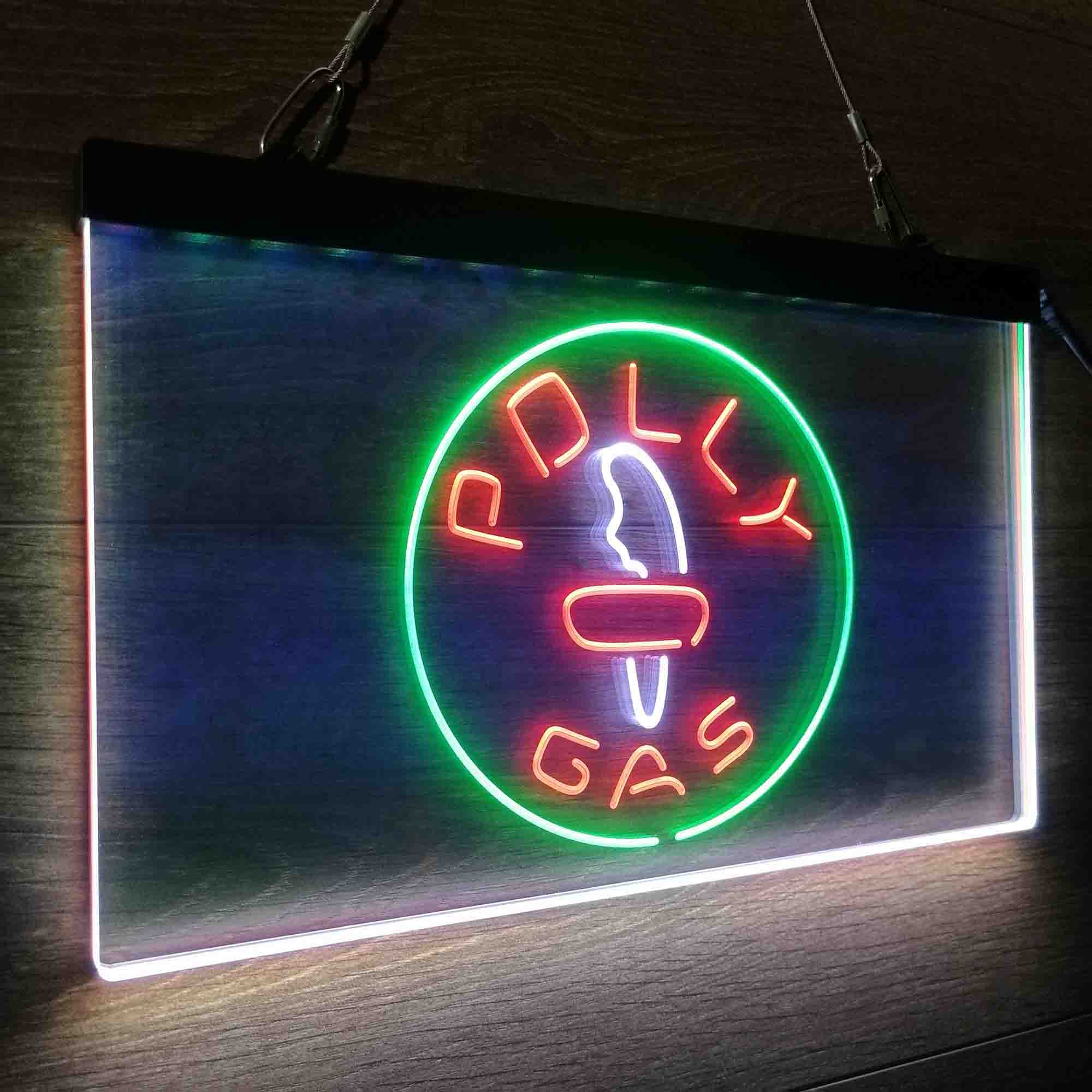 Polly Gas Man Cave Neon LED Sign 3 Colors