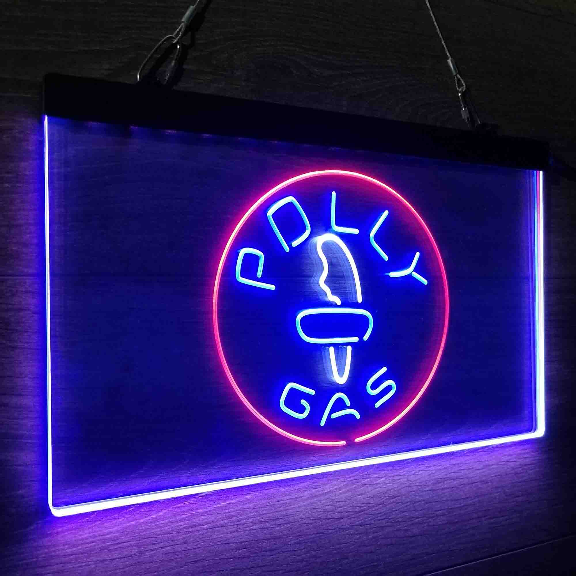 Polly Gas Man Cave Neon LED Sign 3 Colors