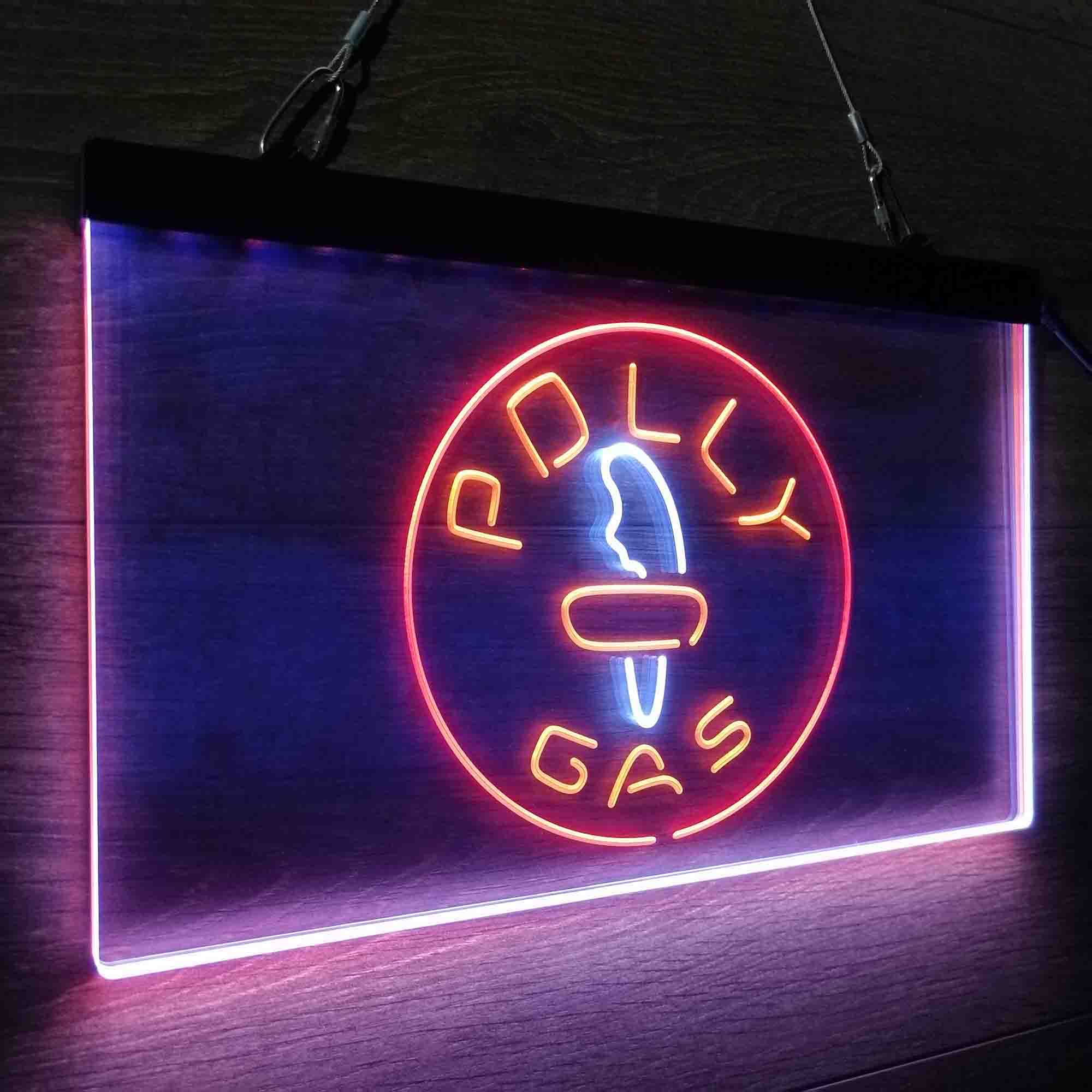 Polly Gas Man Cave Neon LED Sign 3 Colors