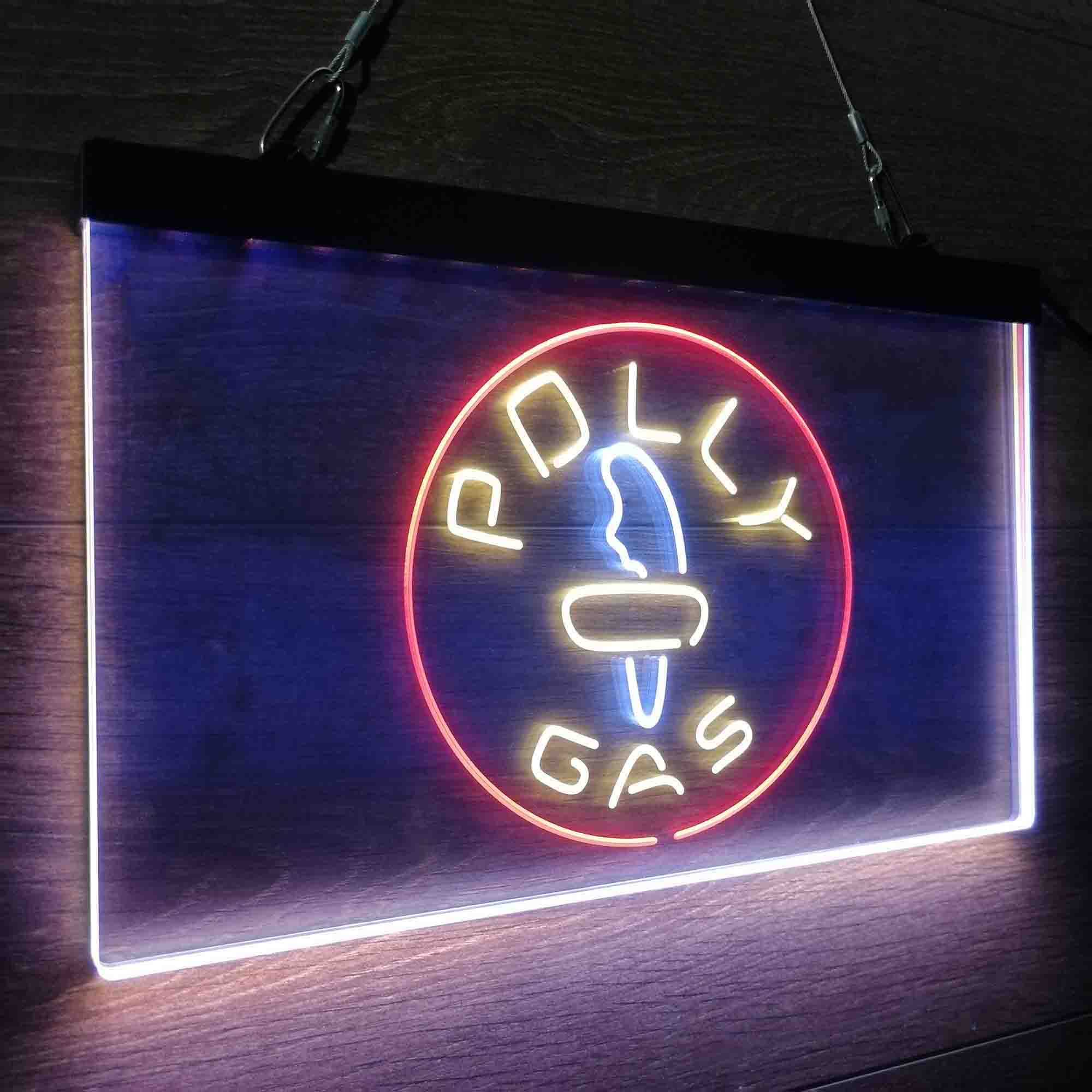 Polly Gas Man Cave Neon LED Sign 3 Colors