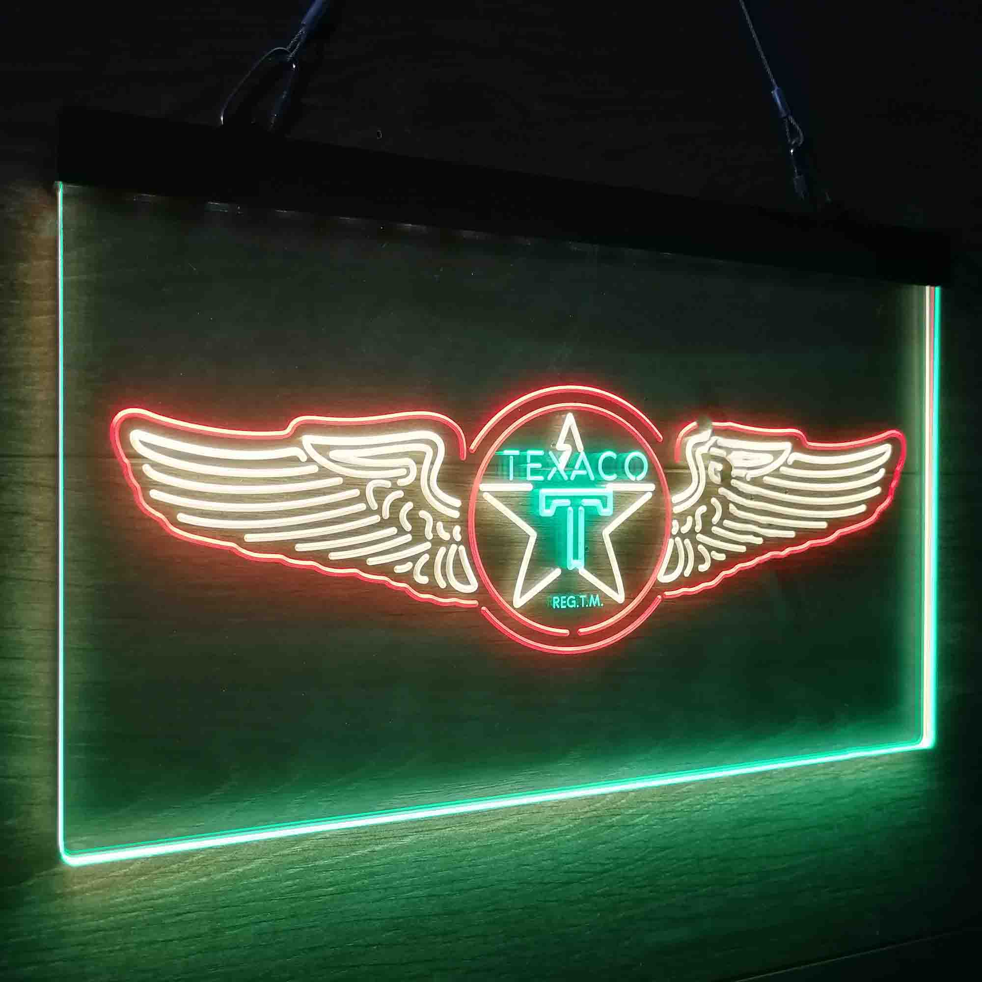 Texaco Oil Wing Star Neon LED Sign 3 Colors