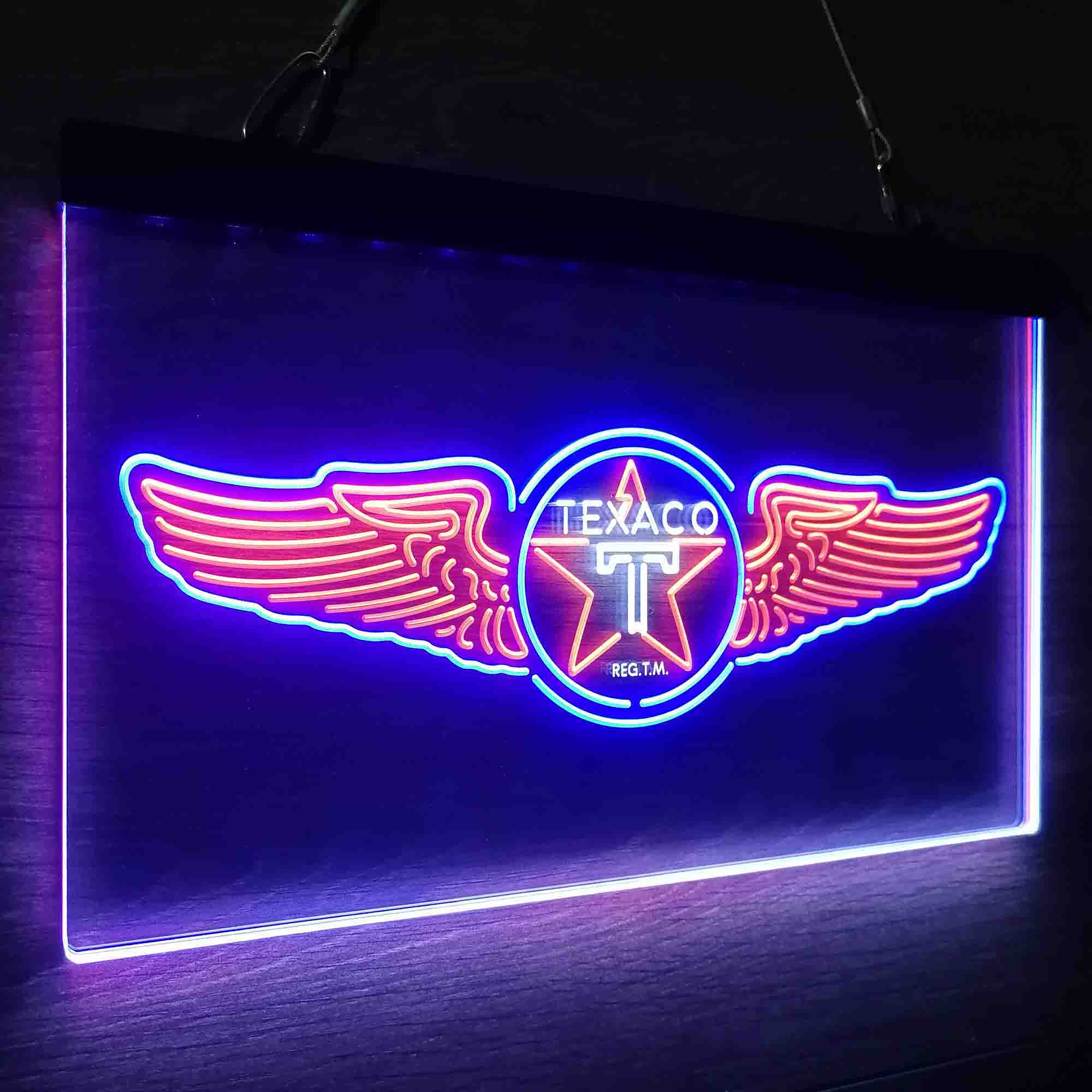 Texaco Oil Wing Star Neon LED Sign 3 Colors