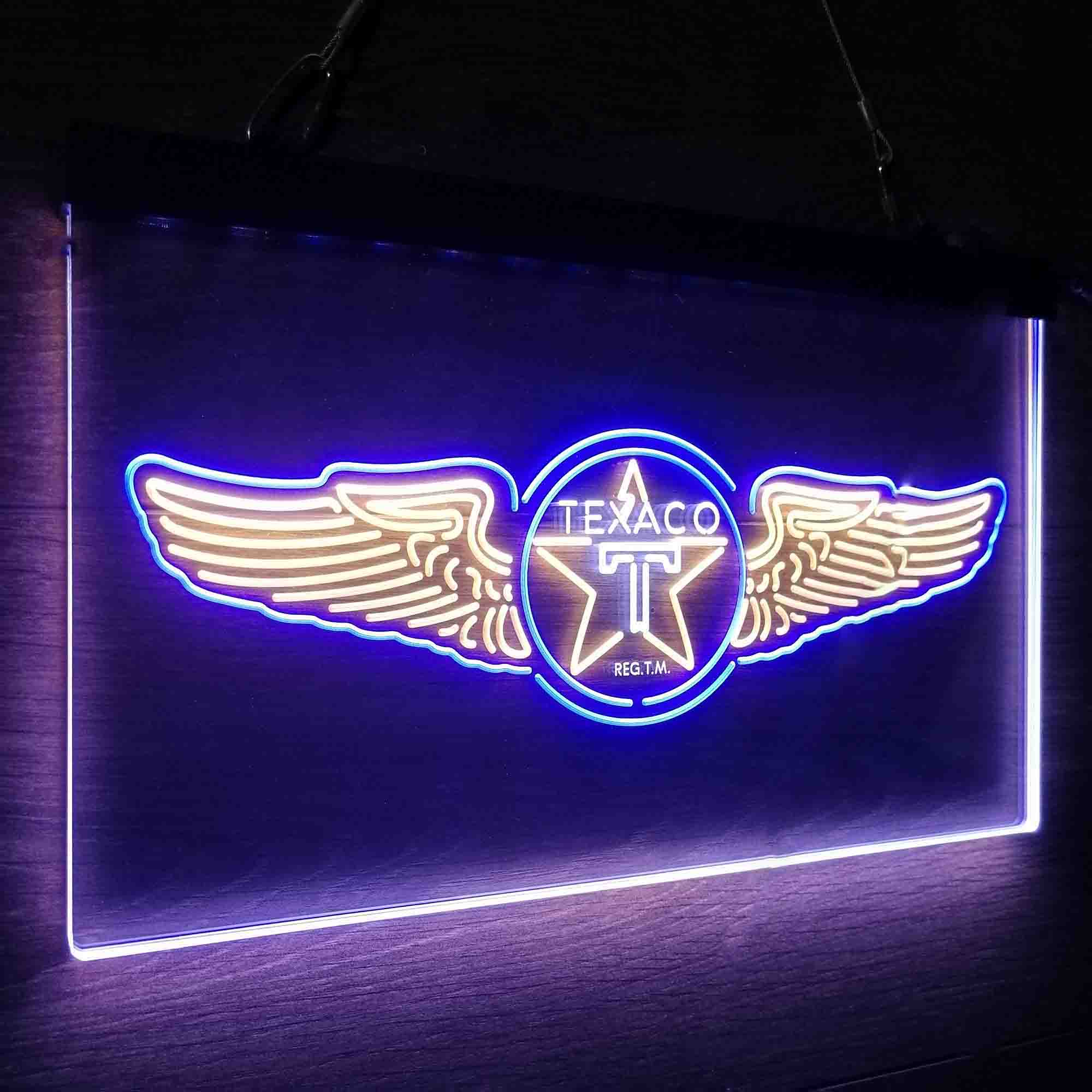 Texaco Oil Wing Star Neon LED Sign 3 Colors