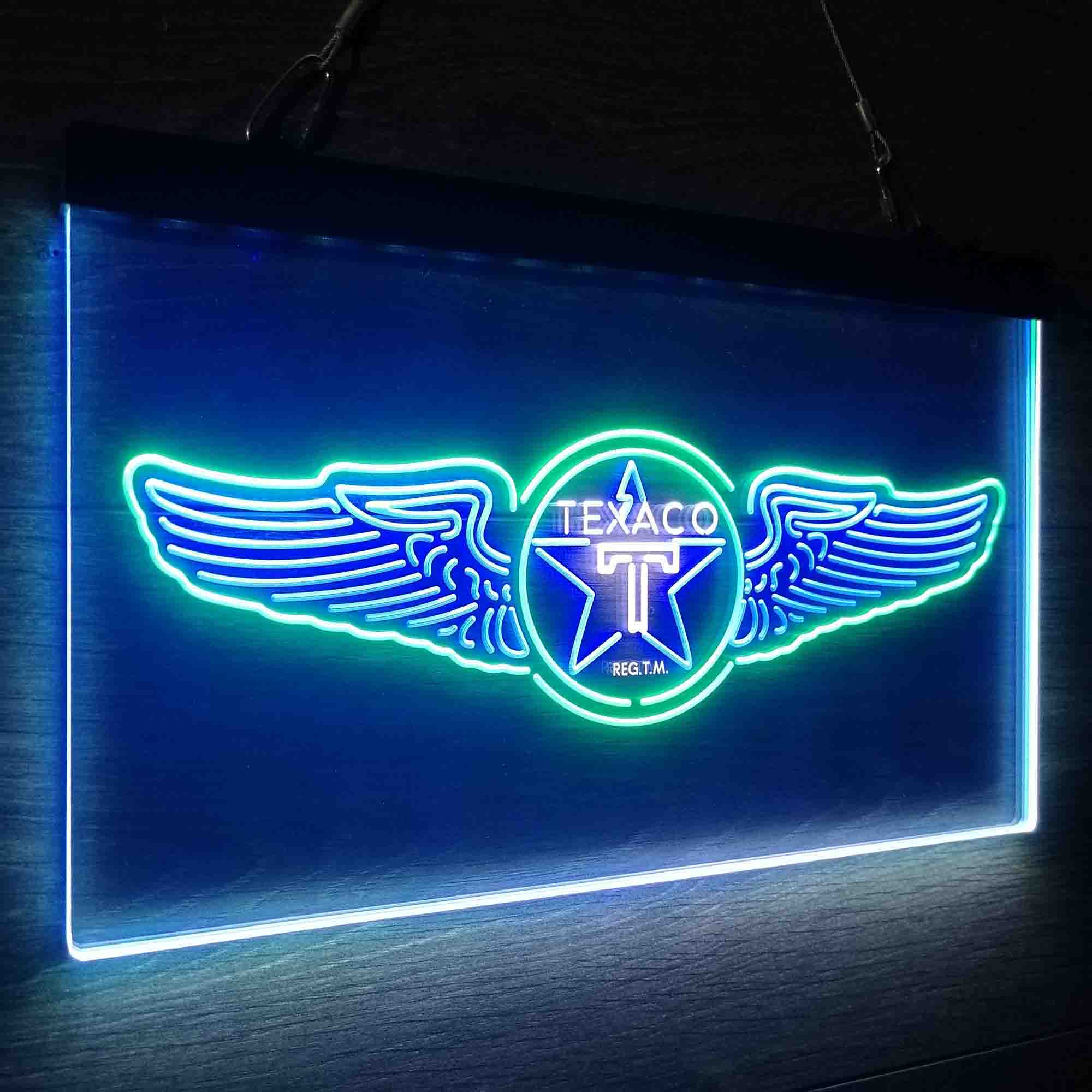 Texaco Oil Wing Star Neon LED Sign 3 Colors