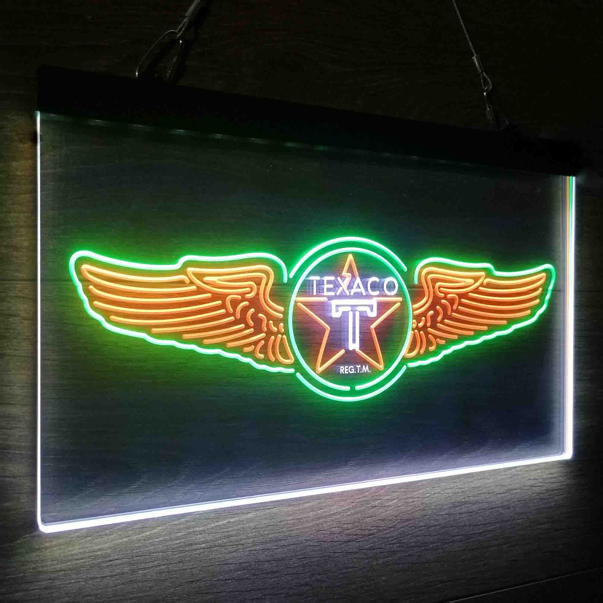 Texaco Oil Wing Star Neon LED Sign 3 Colors