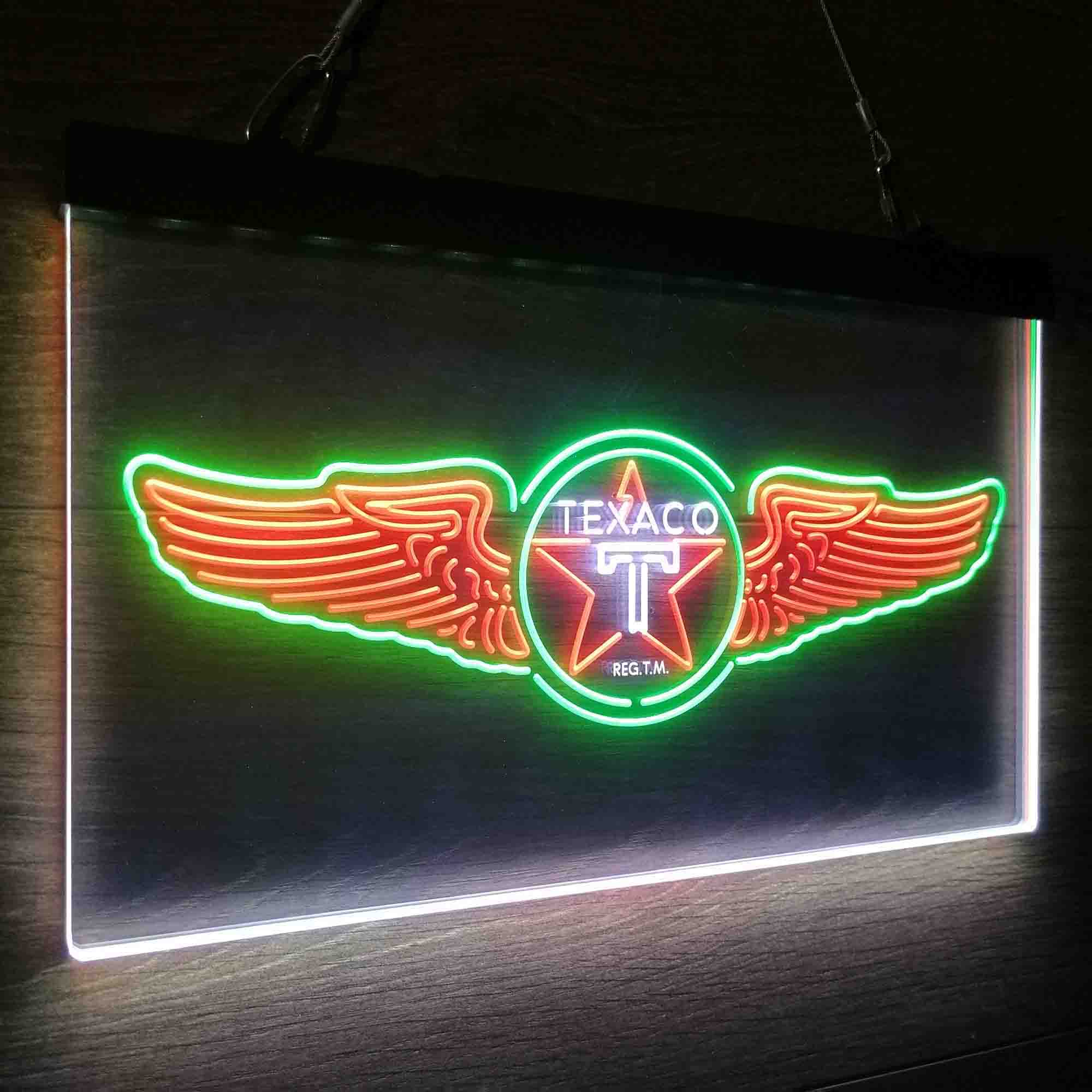 Texaco Oil Wing Star Neon LED Sign 3 Colors