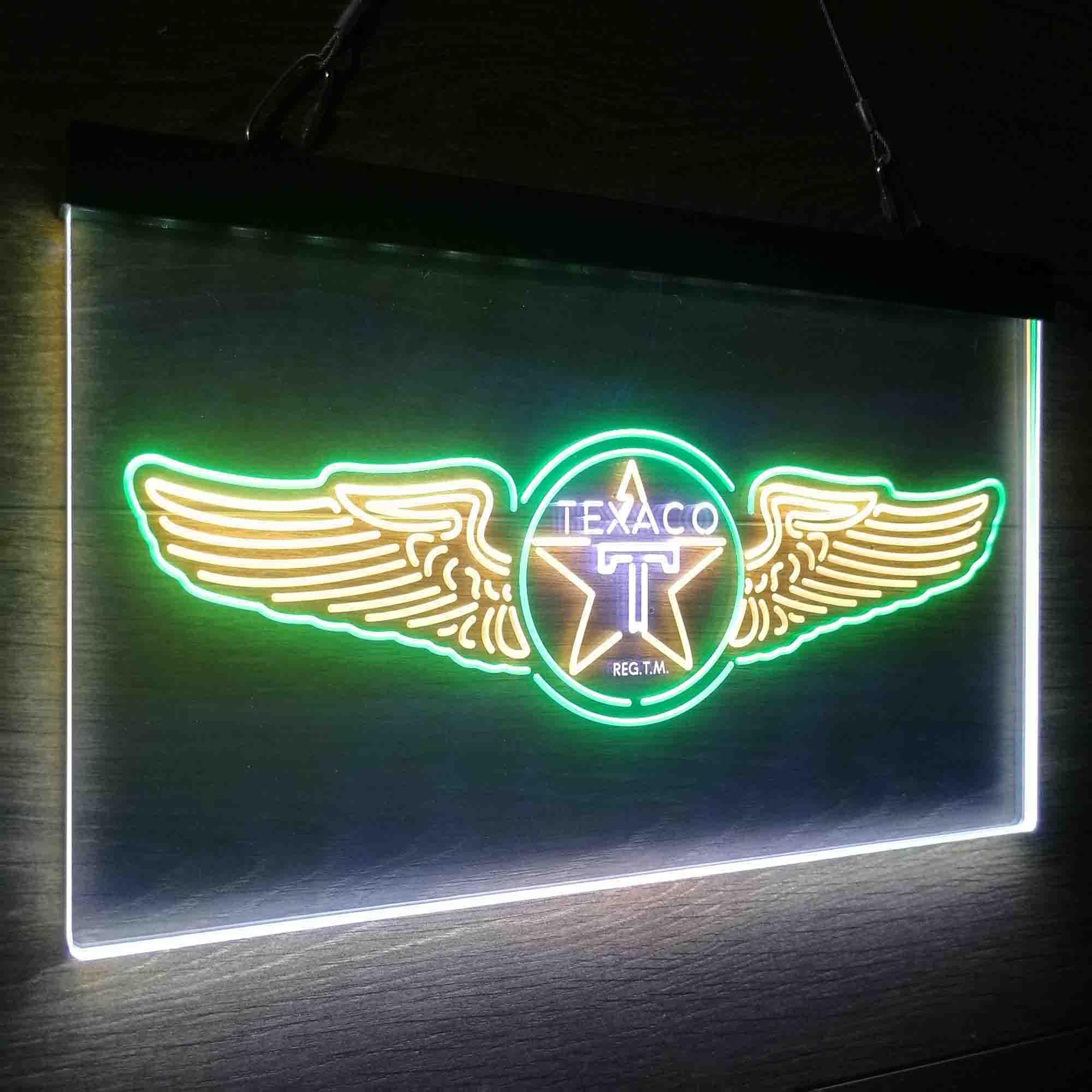 Texaco Oil Wing Star Neon LED Sign 3 Colors