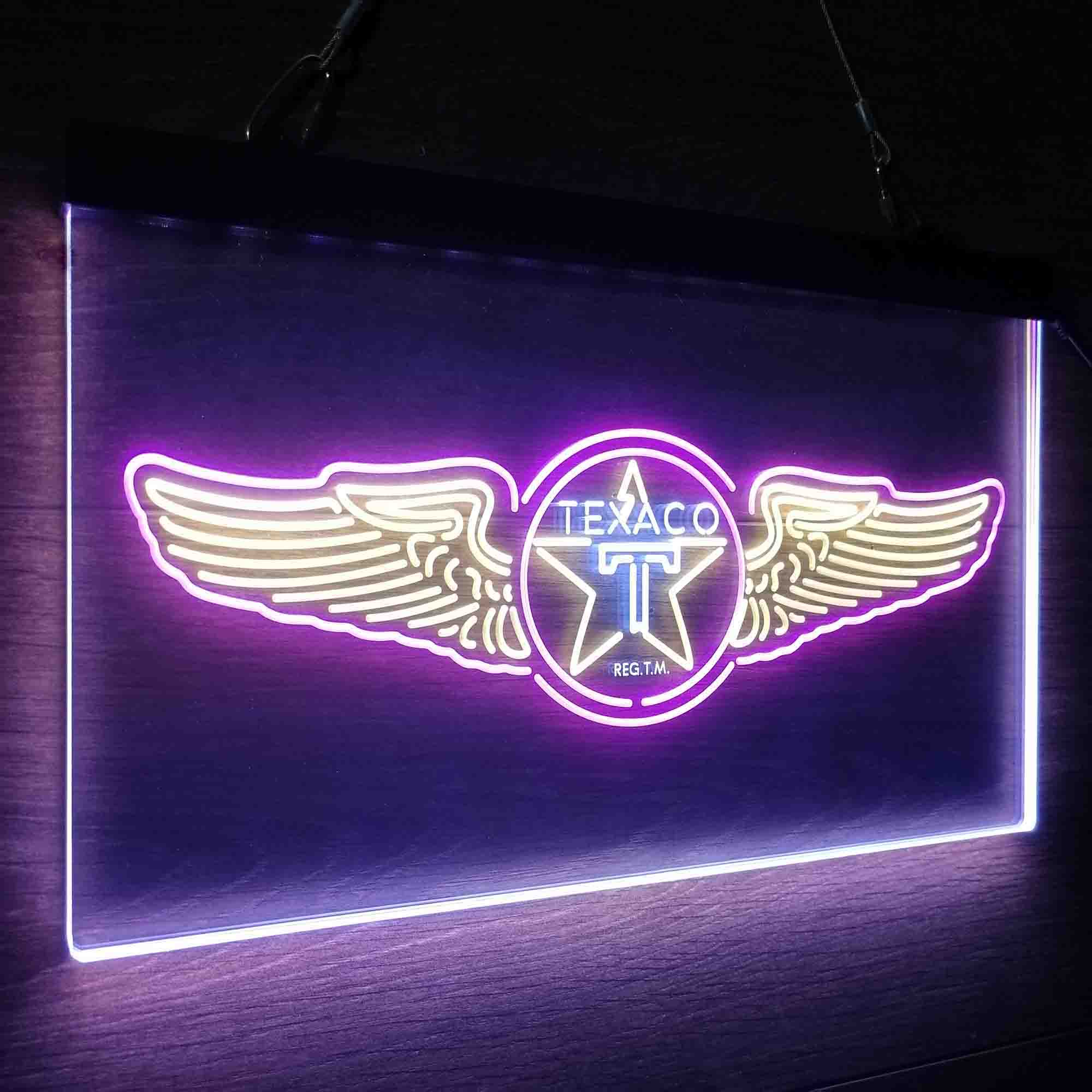 Texaco Oil Wing Star Neon LED Sign 3 Colors