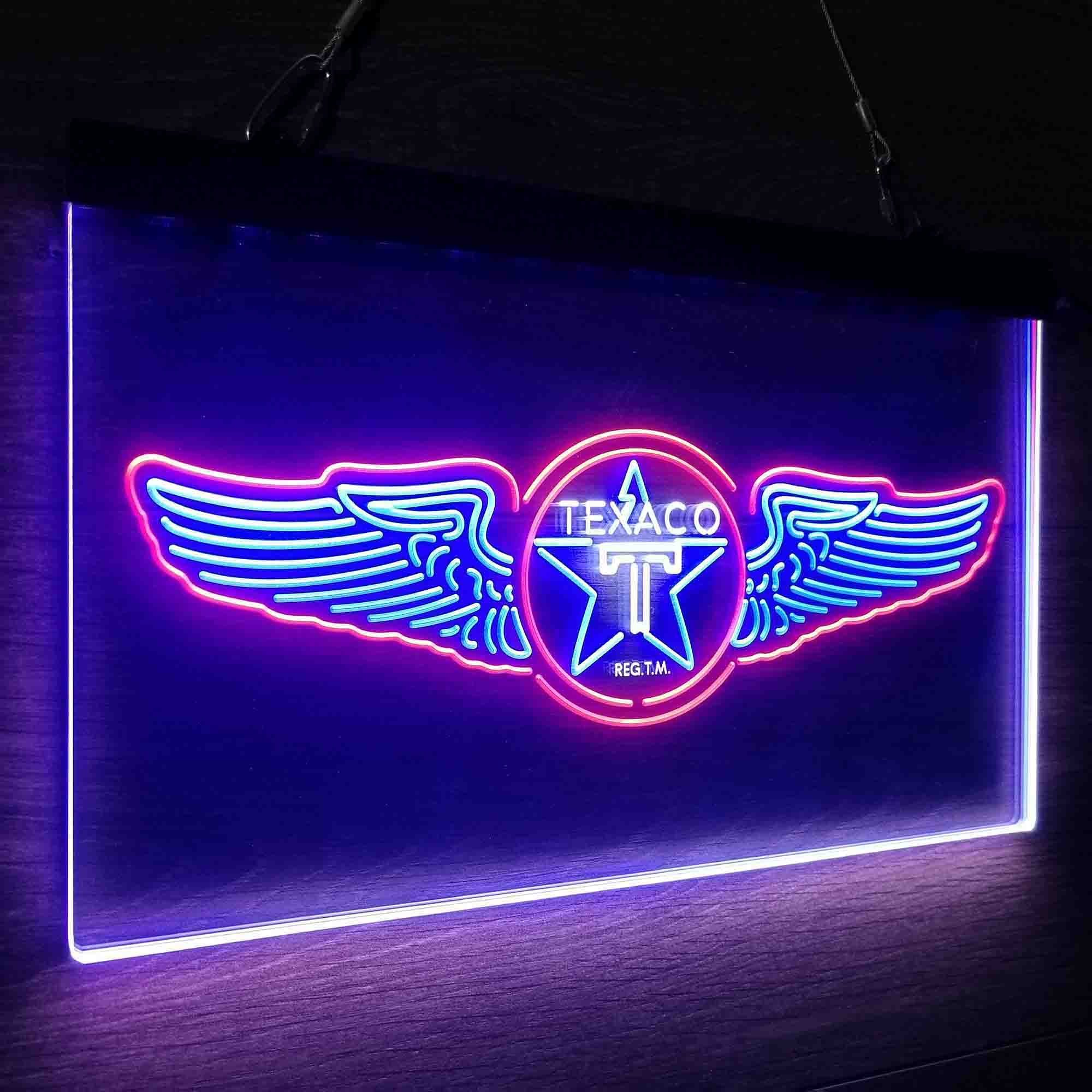 Texaco Oil Wing Star Neon LED Sign 3 Colors