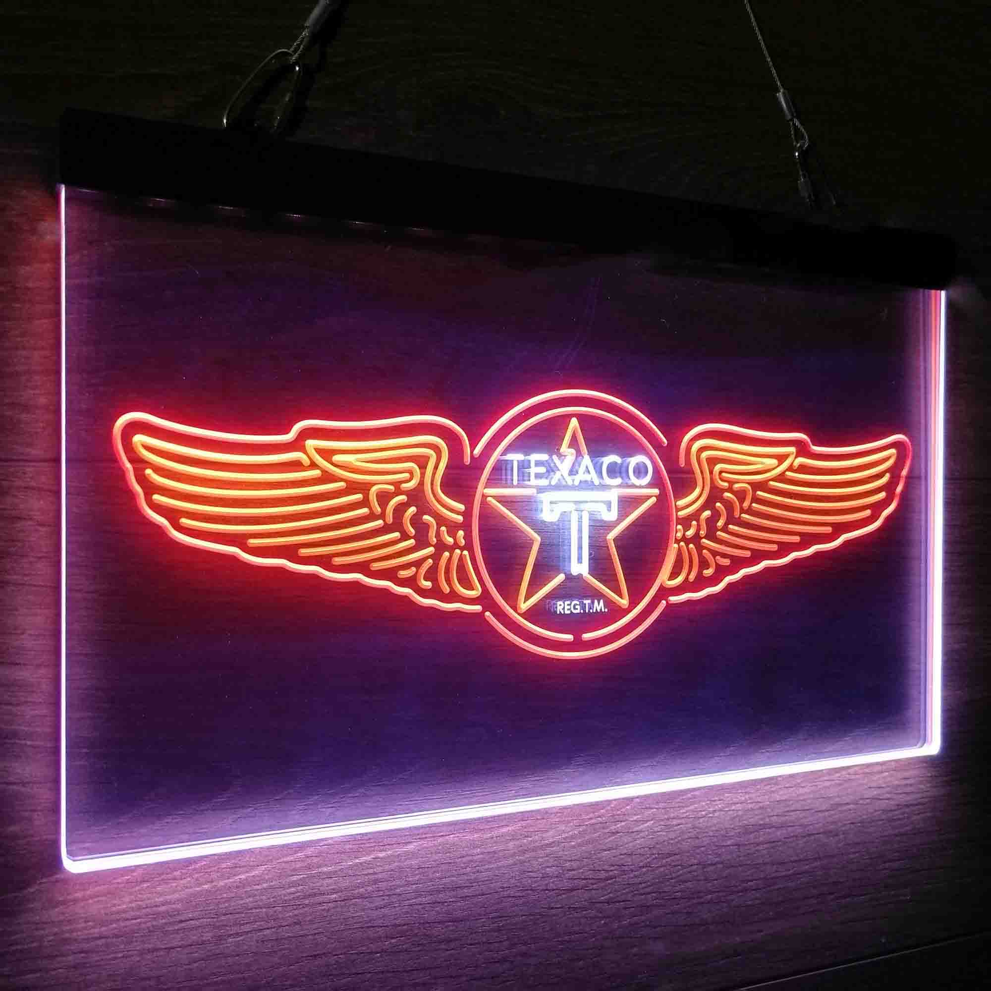 Texaco Oil Wing Star Neon LED Sign 3 Colors