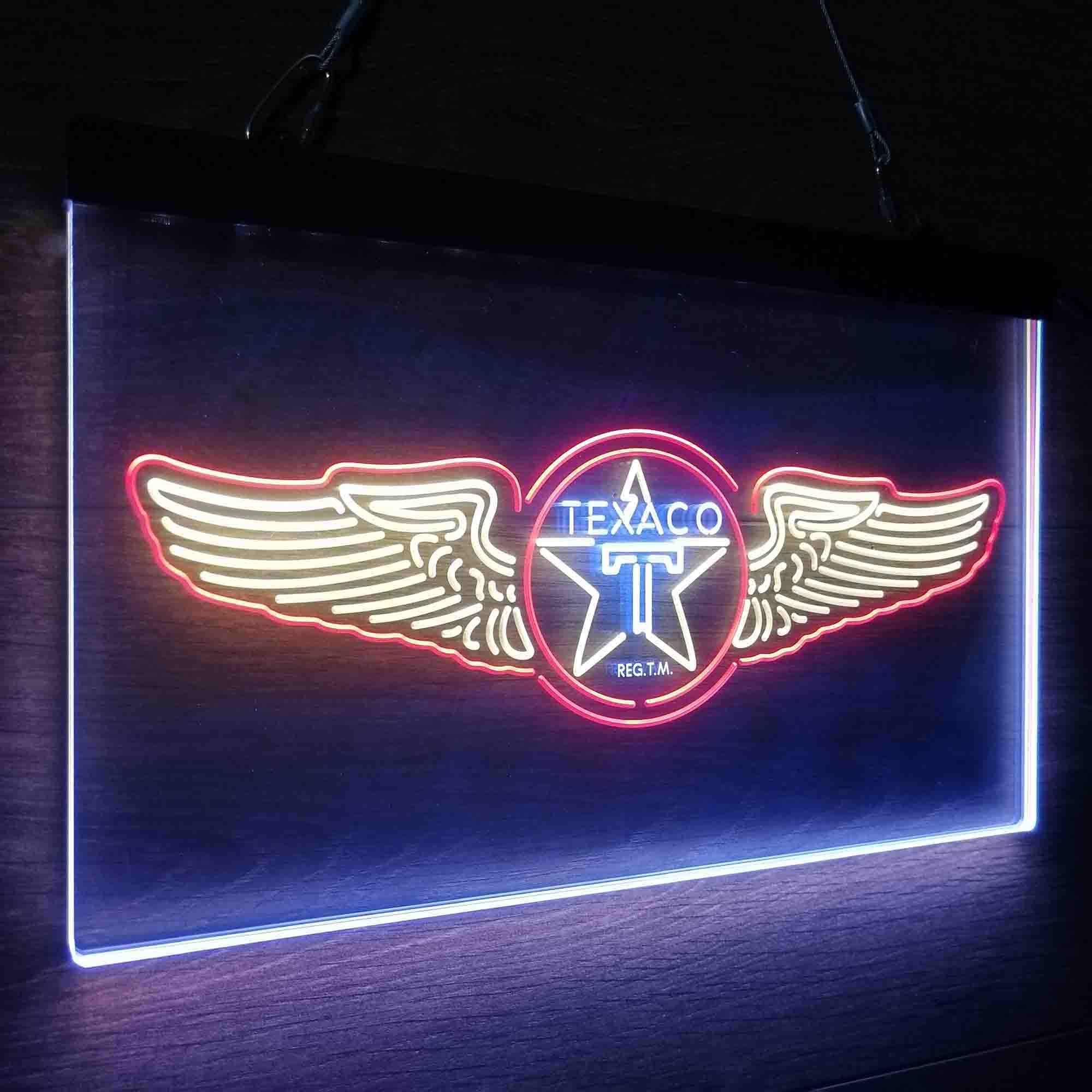 Texaco Oil Wing Star Neon LED Sign 3 Colors