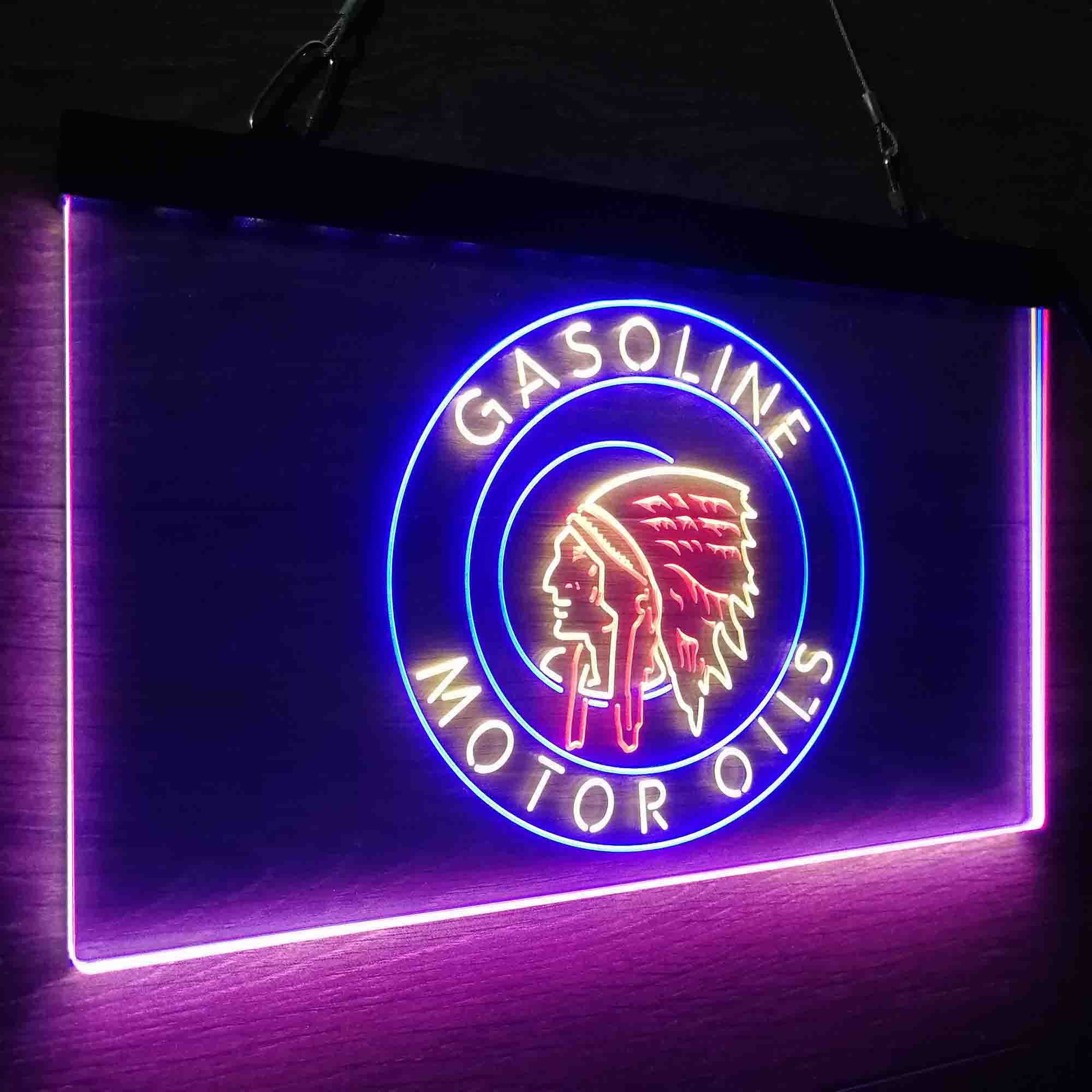 Motor Oils Gasoline Indian Neon LED Sign 3 Colors