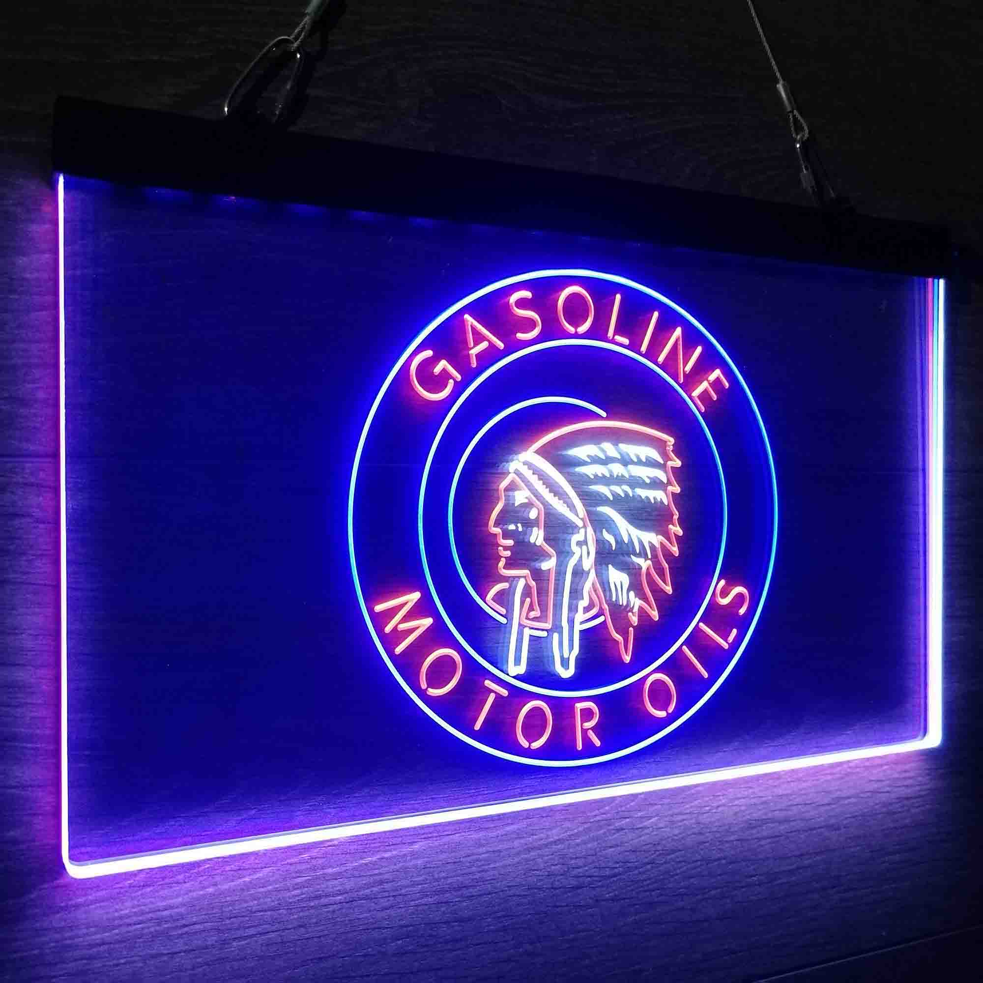 Motor Oils Gasoline Indian Neon LED Sign 3 Colors