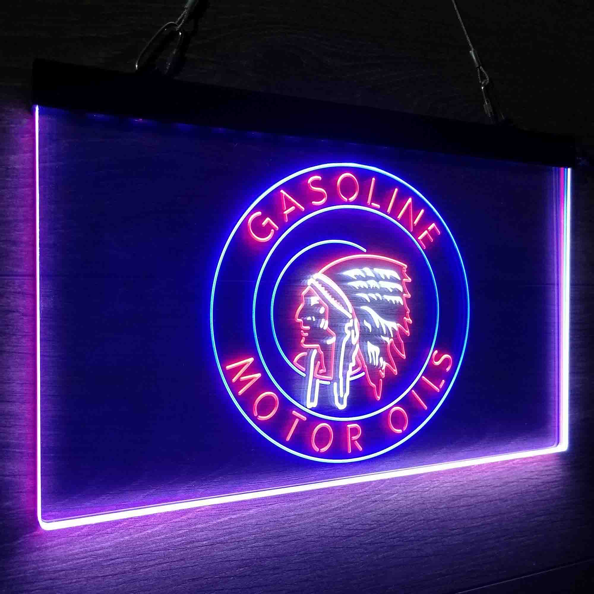 Motor Oils Gasoline Indian Neon LED Sign 3 Colors