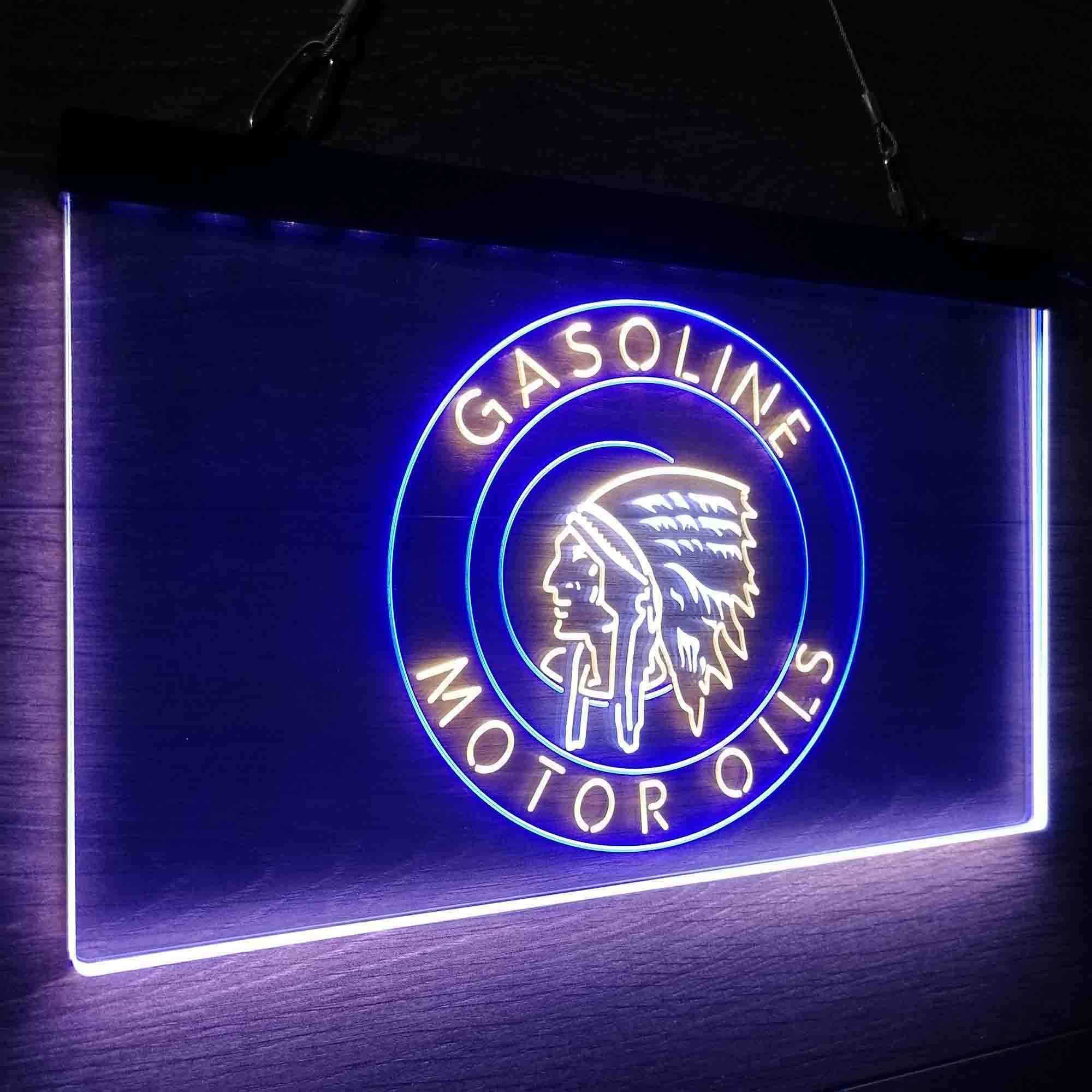 Motor Oils Gasoline Indian Neon LED Sign 3 Colors