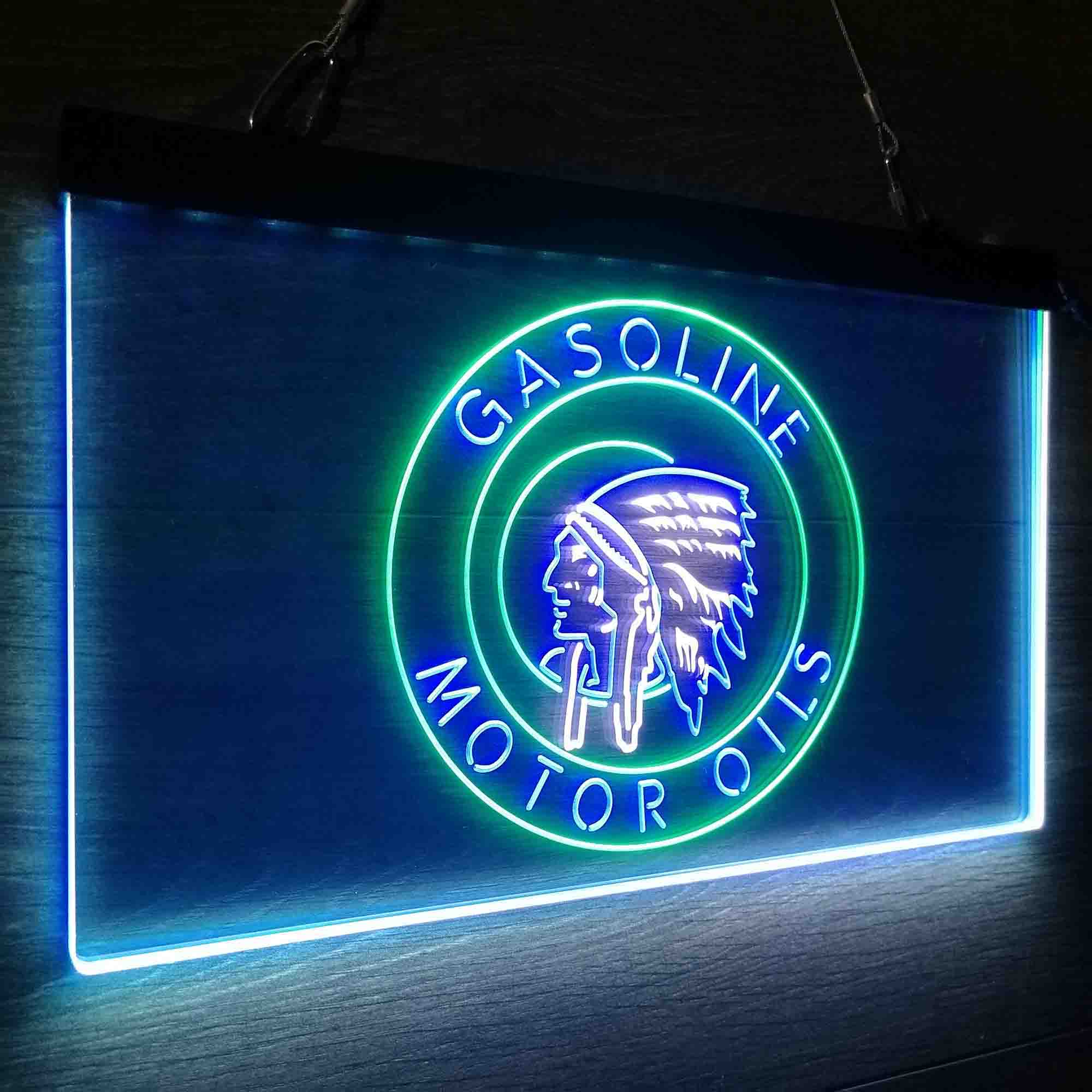 Motor Oils Gasoline Indian Neon LED Sign 3 Colors