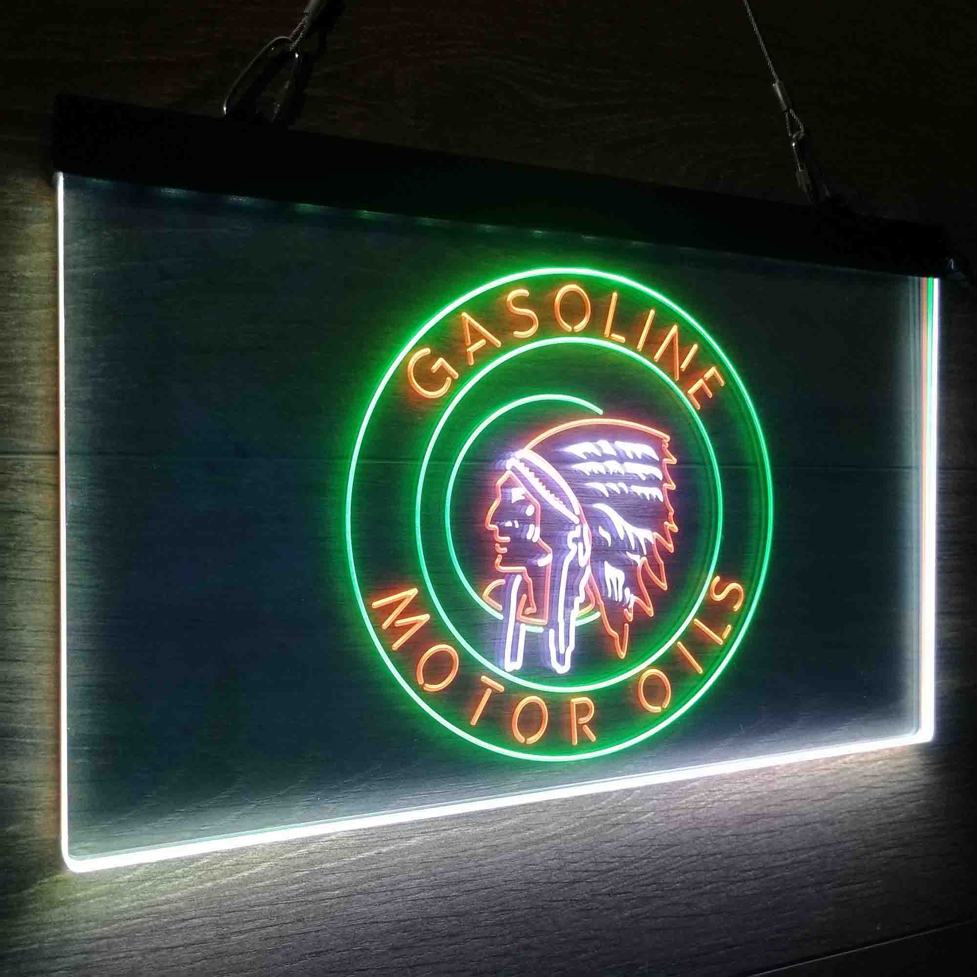 Motor Oils Gasoline Indian Neon LED Sign 3 Colors