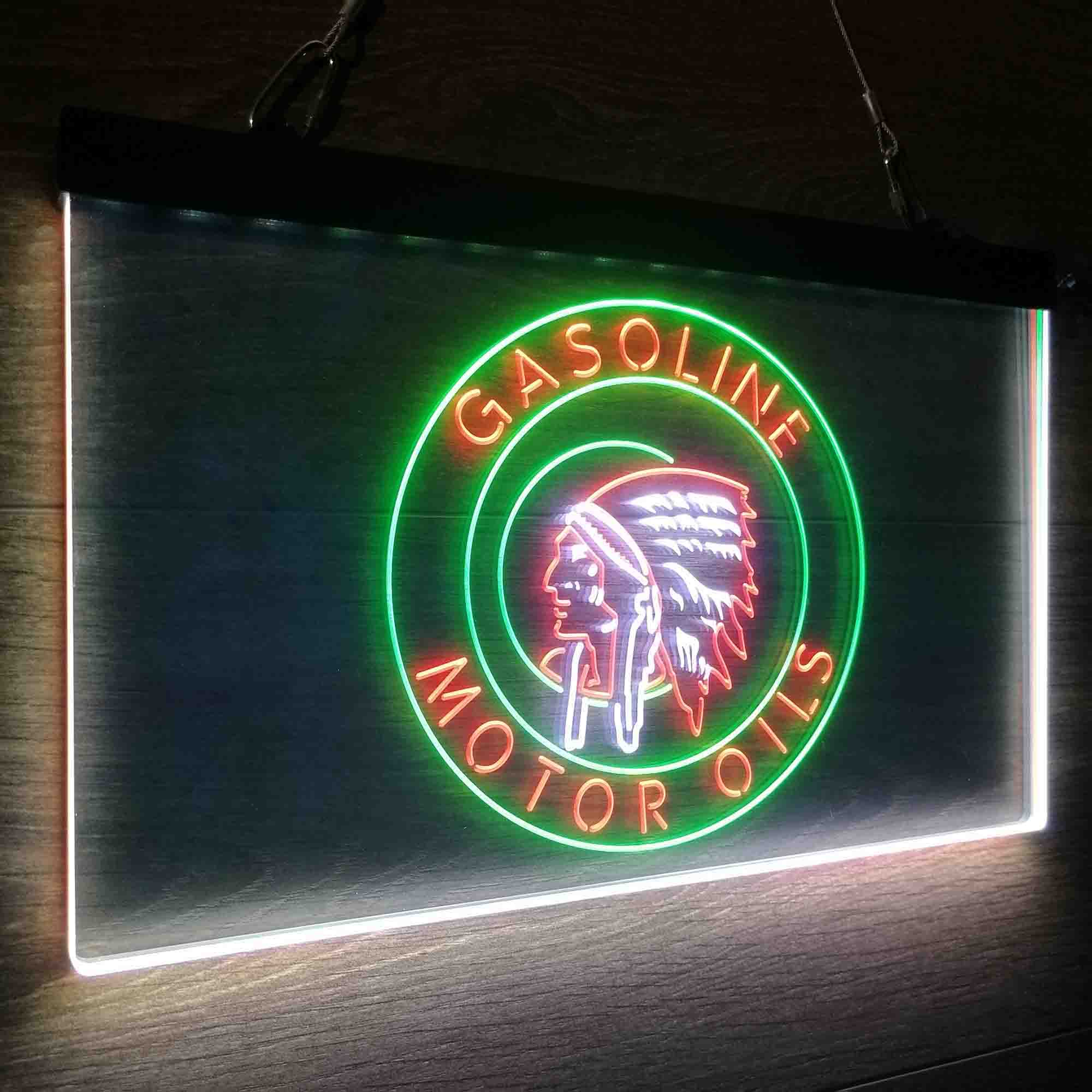 Motor Oils Gasoline Indian Neon LED Sign 3 Colors