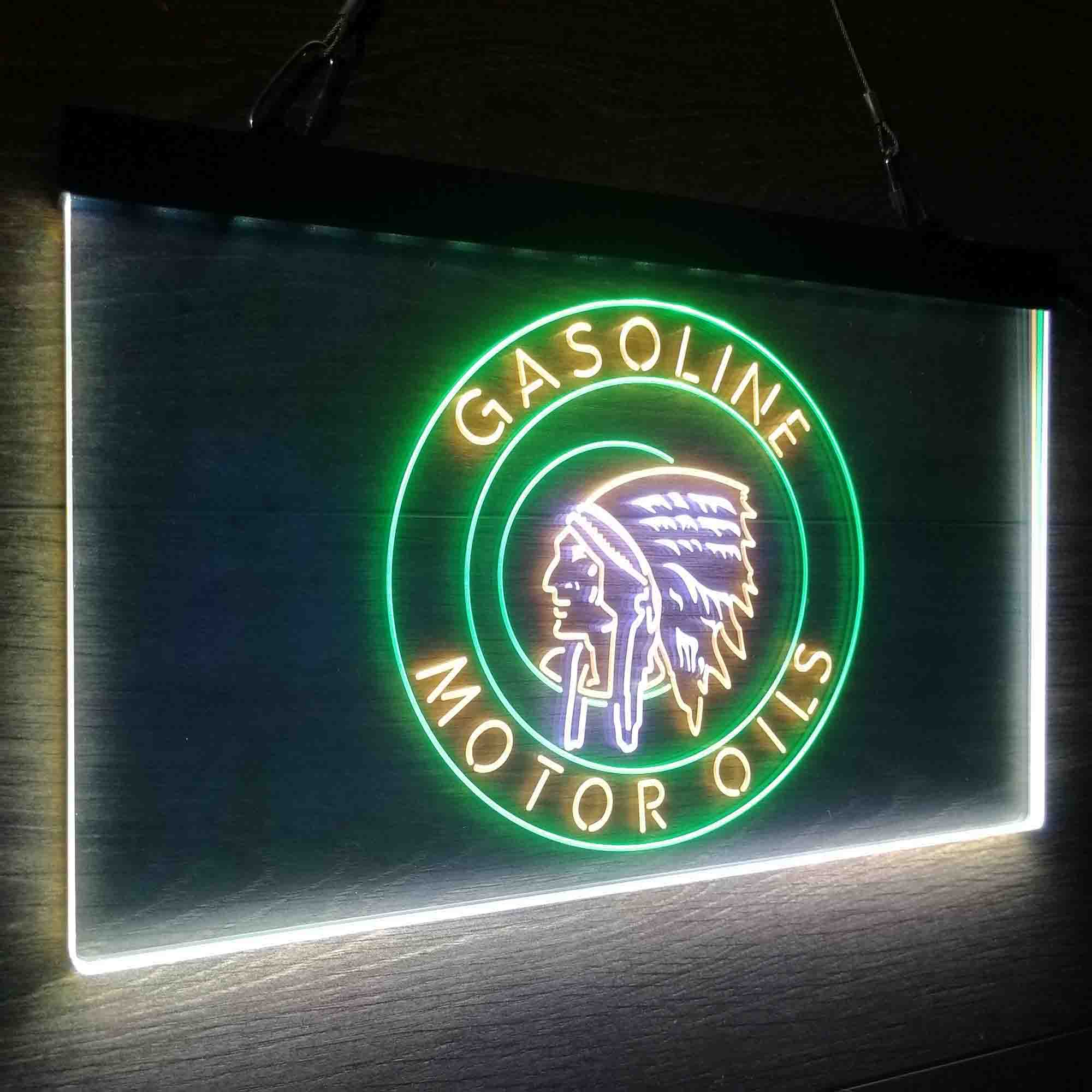 Motor Oils Gasoline Indian Neon LED Sign 3 Colors