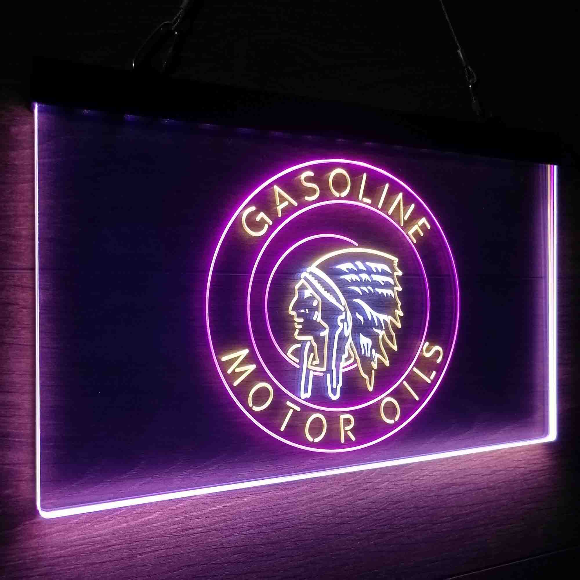 Motor Oils Gasoline Indian Neon LED Sign 3 Colors