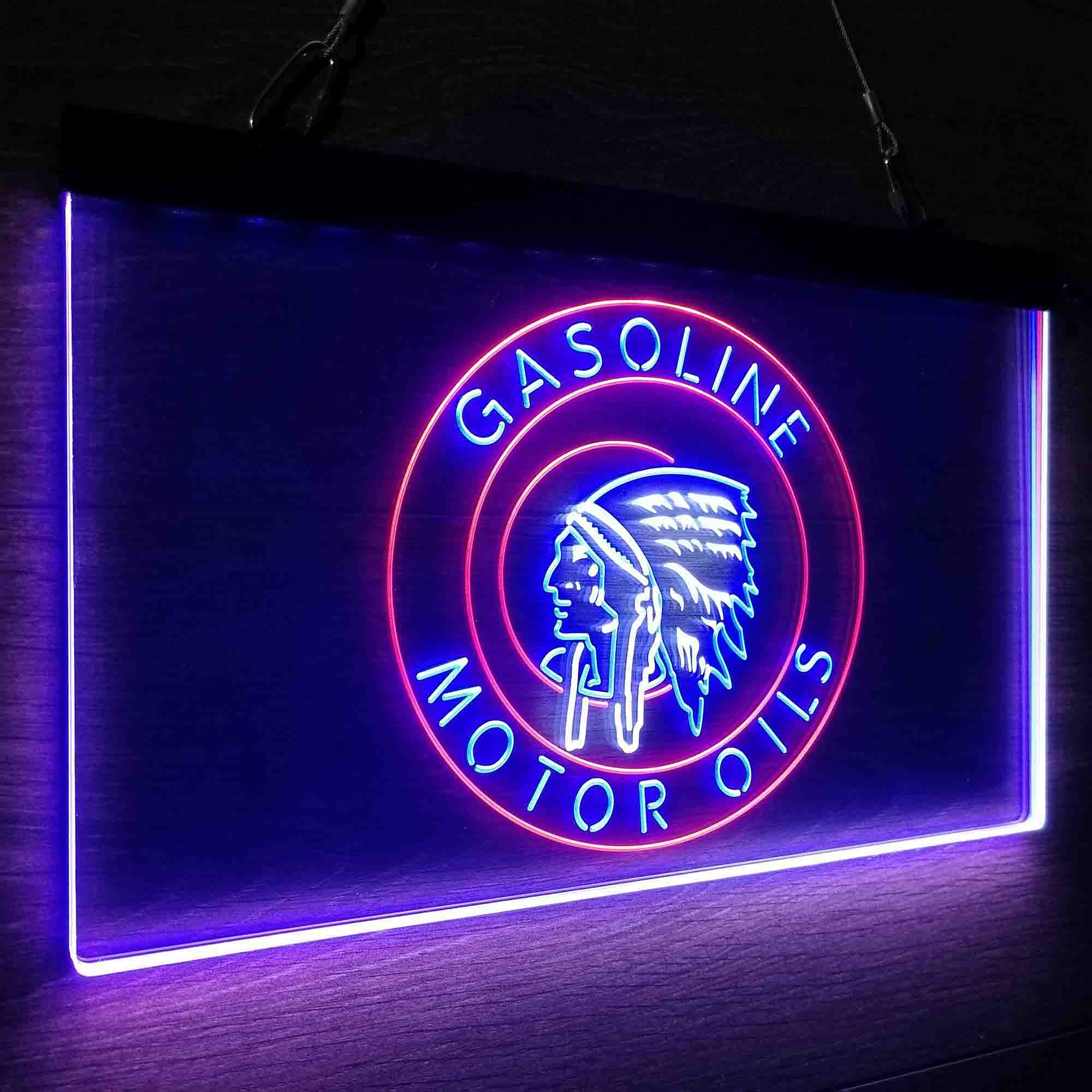 Motor Oils Gasoline Indian Neon LED Sign 3 Colors