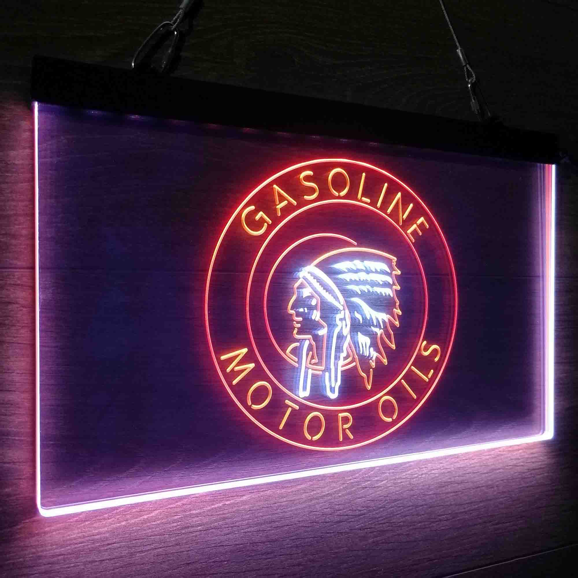 Motor Oils Gasoline Indian Neon LED Sign 3 Colors