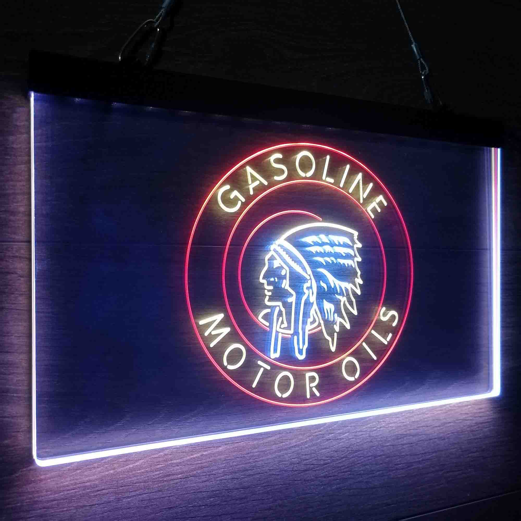 Motor Oils Gasoline Indian Neon LED Sign 3 Colors