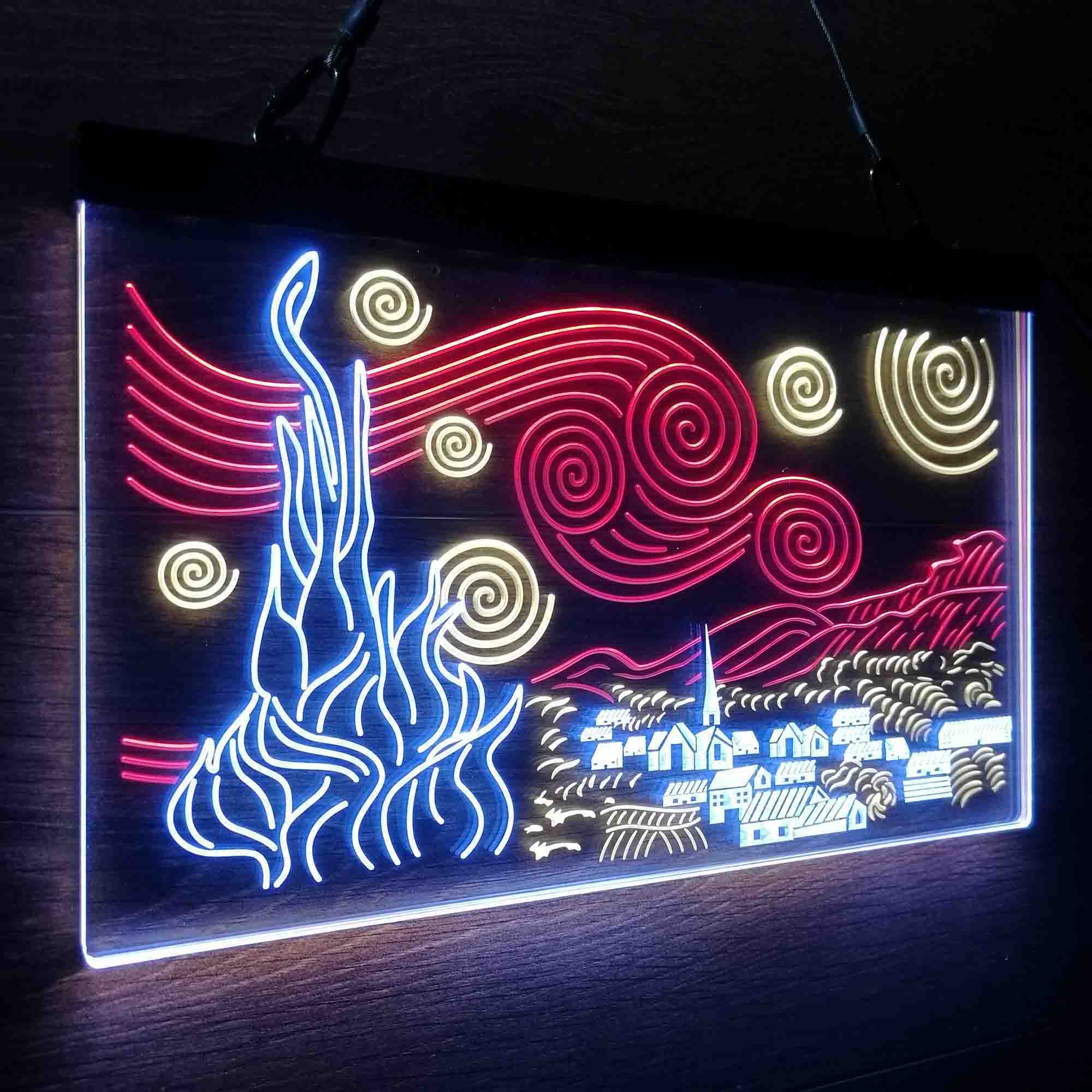 The Starry Night Van Gogh Neon LED Sign 3 Colors