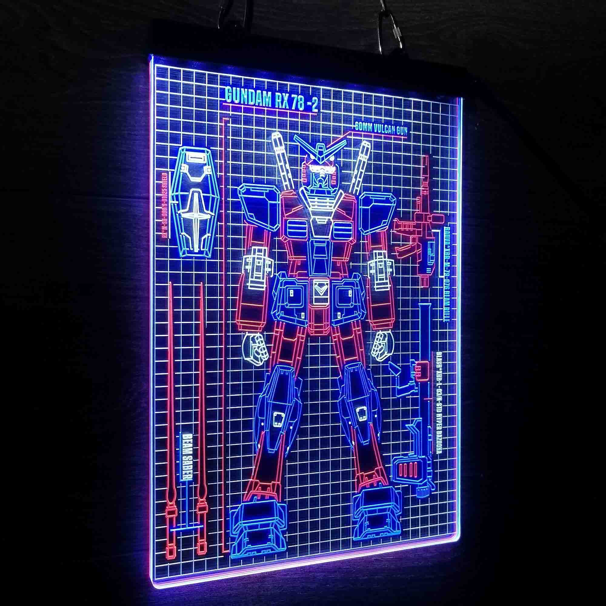 Gundam Rx78 Neon LED Sign 3 Colors