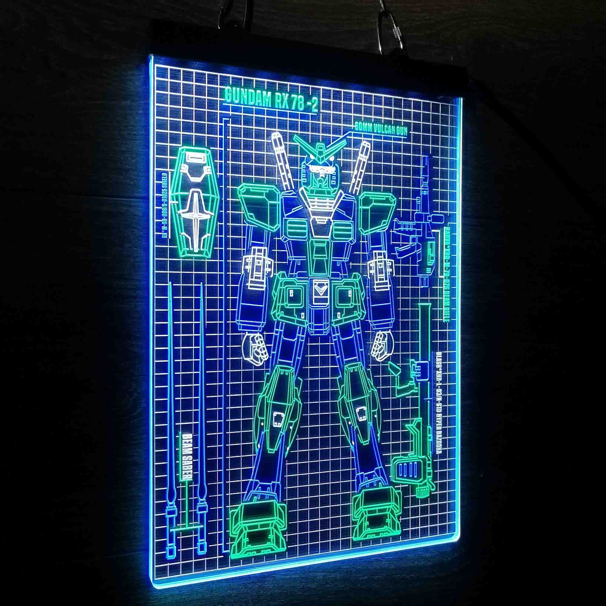 Gundam Rx78 Neon LED Sign 3 Colors