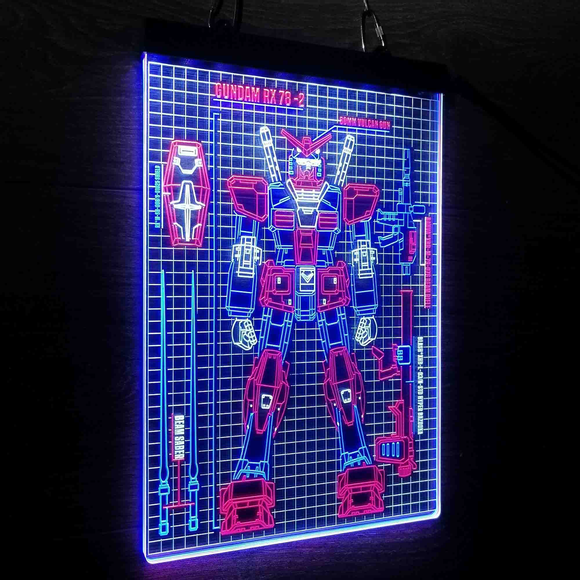 Gundam Rx78 Neon LED Sign 3 Colors