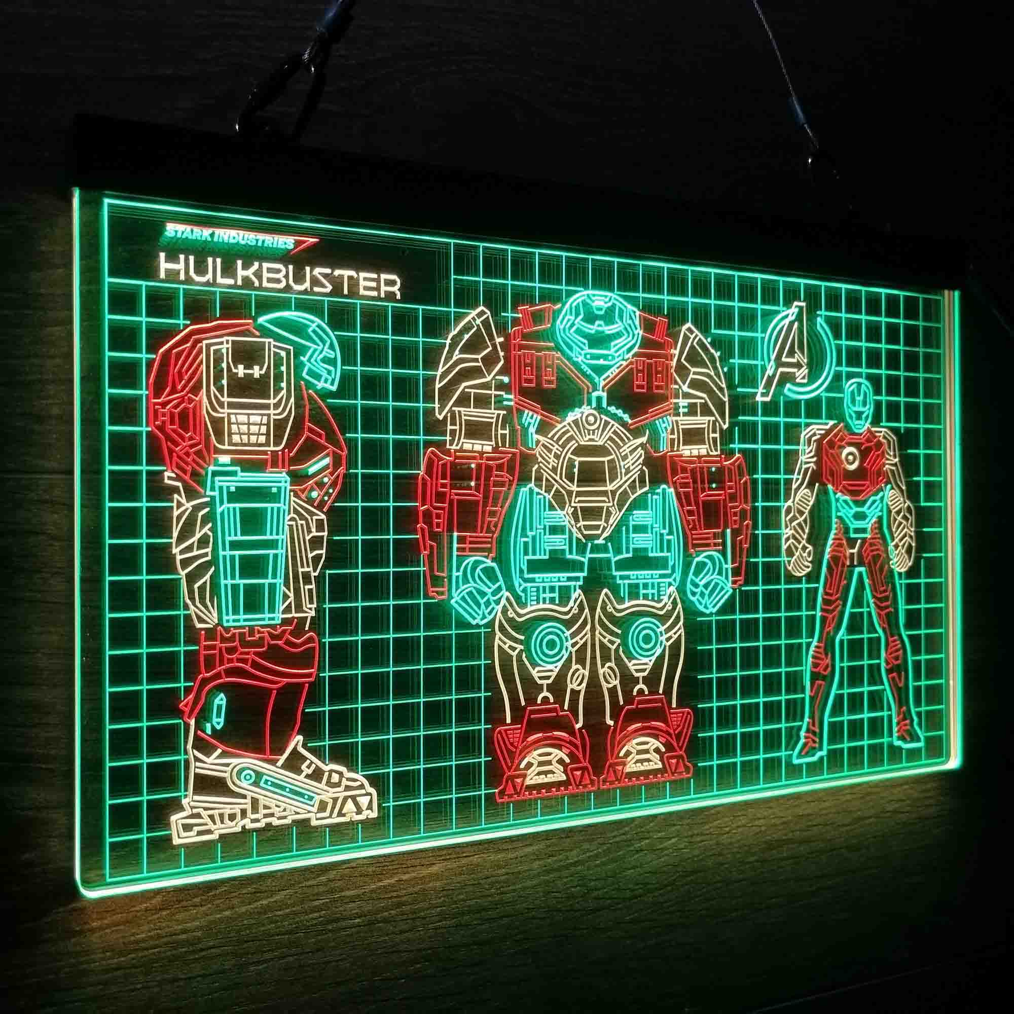 Avengers Iron Man Hulk Buster Neon LED Sign 3 Colors