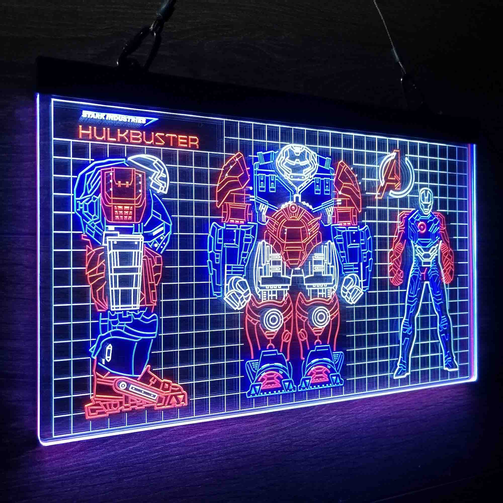 Avengers Iron Man Hulk Buster Neon LED Sign 3 Colors