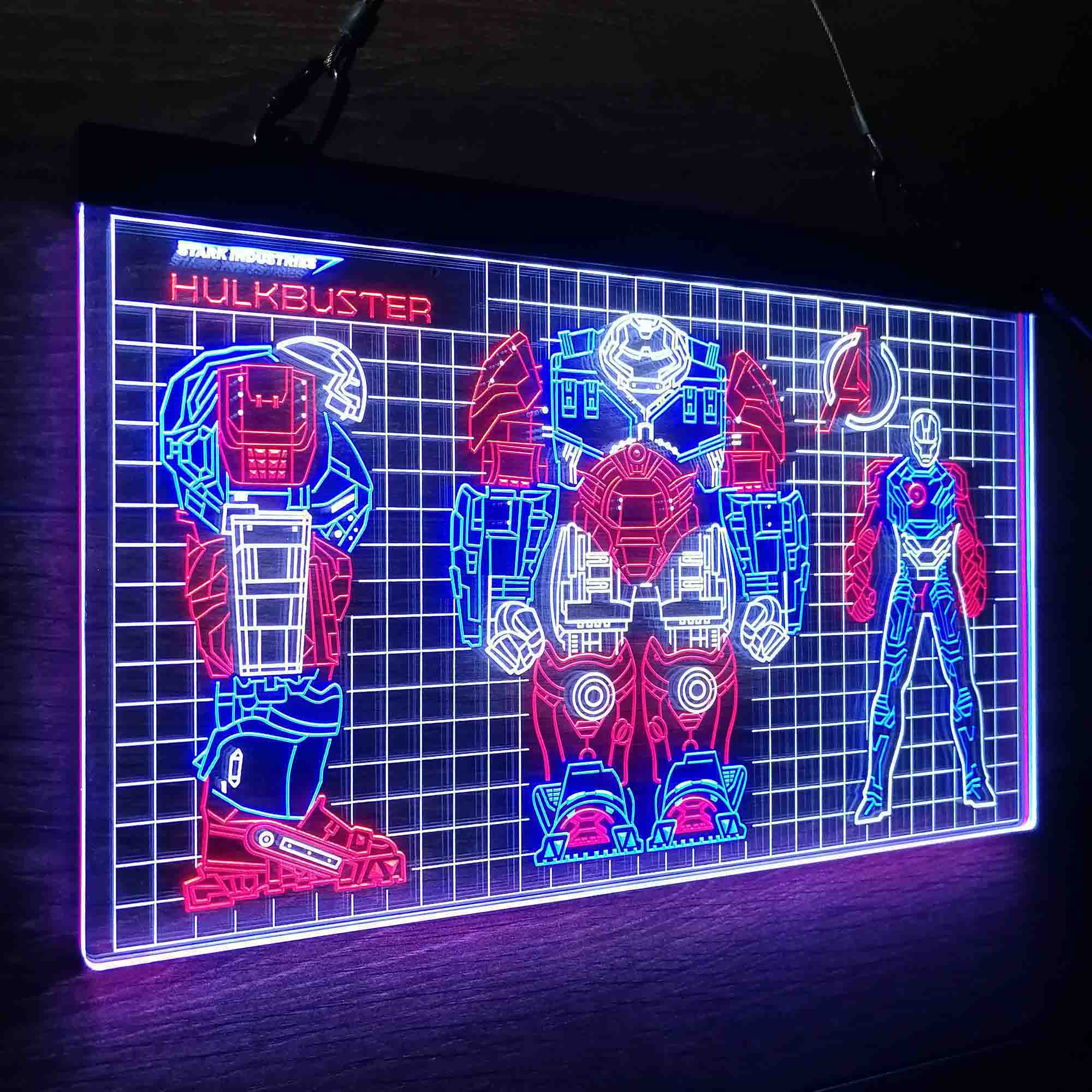 Avengers Iron Man Hulk Buster Neon LED Sign 3 Colors