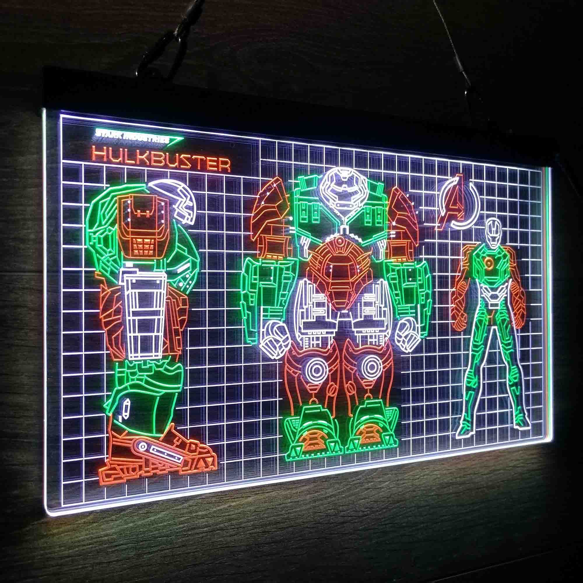 Avengers Iron Man Hulk Buster Neon LED Sign 3 Colors