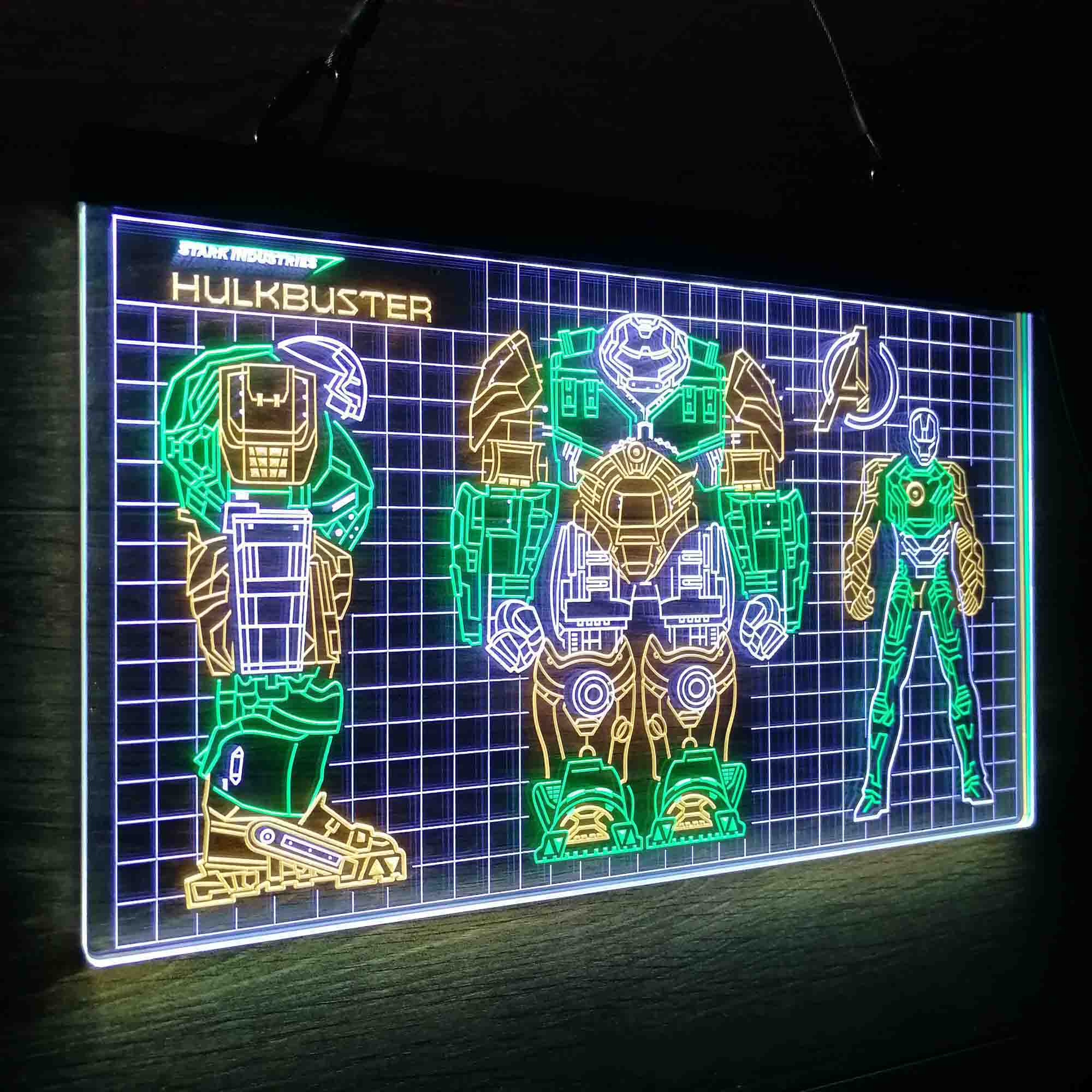 Avengers Iron Man Hulk Buster Neon LED Sign 3 Colors