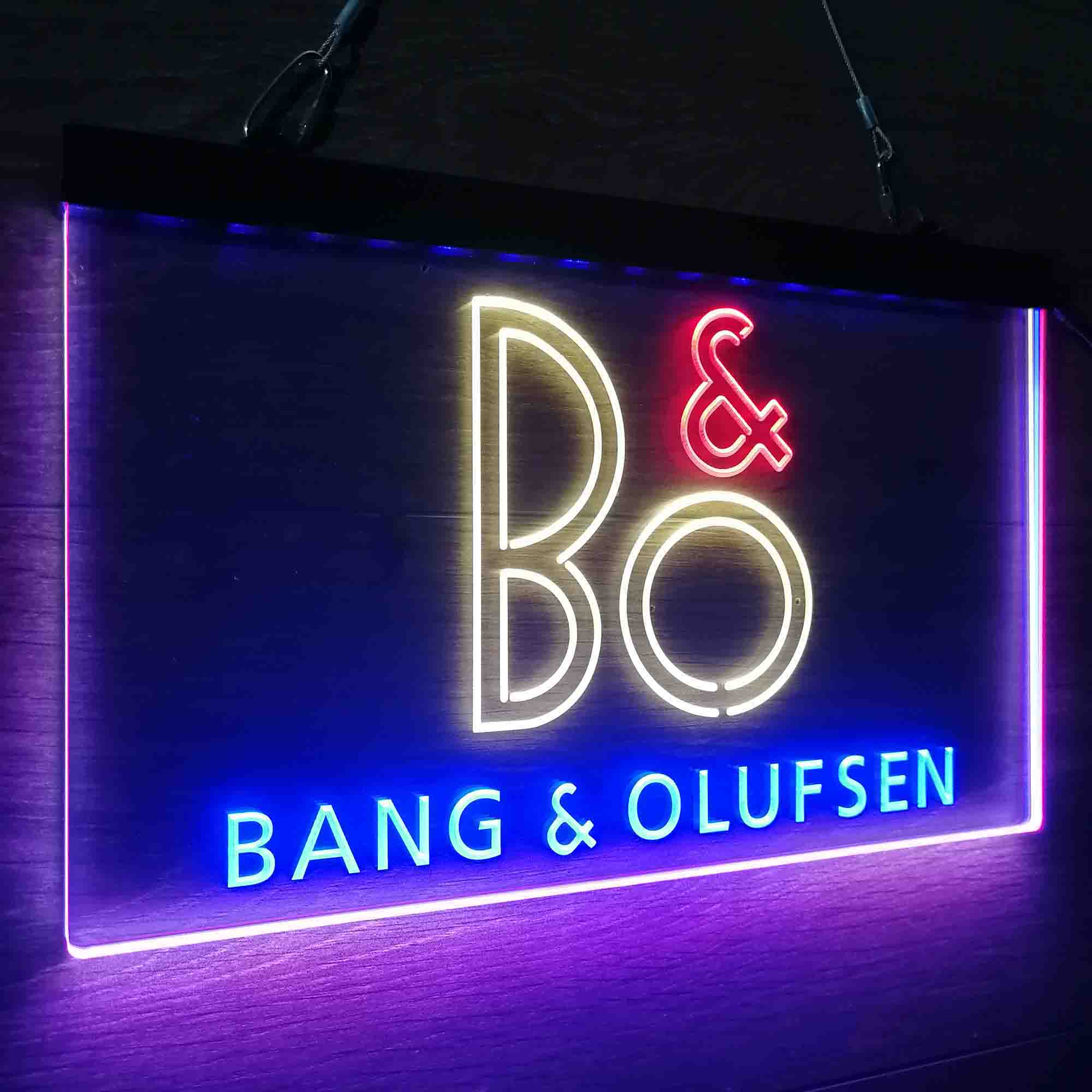 B&O Bang & Olufsen Neon LED Sign 3 Colors