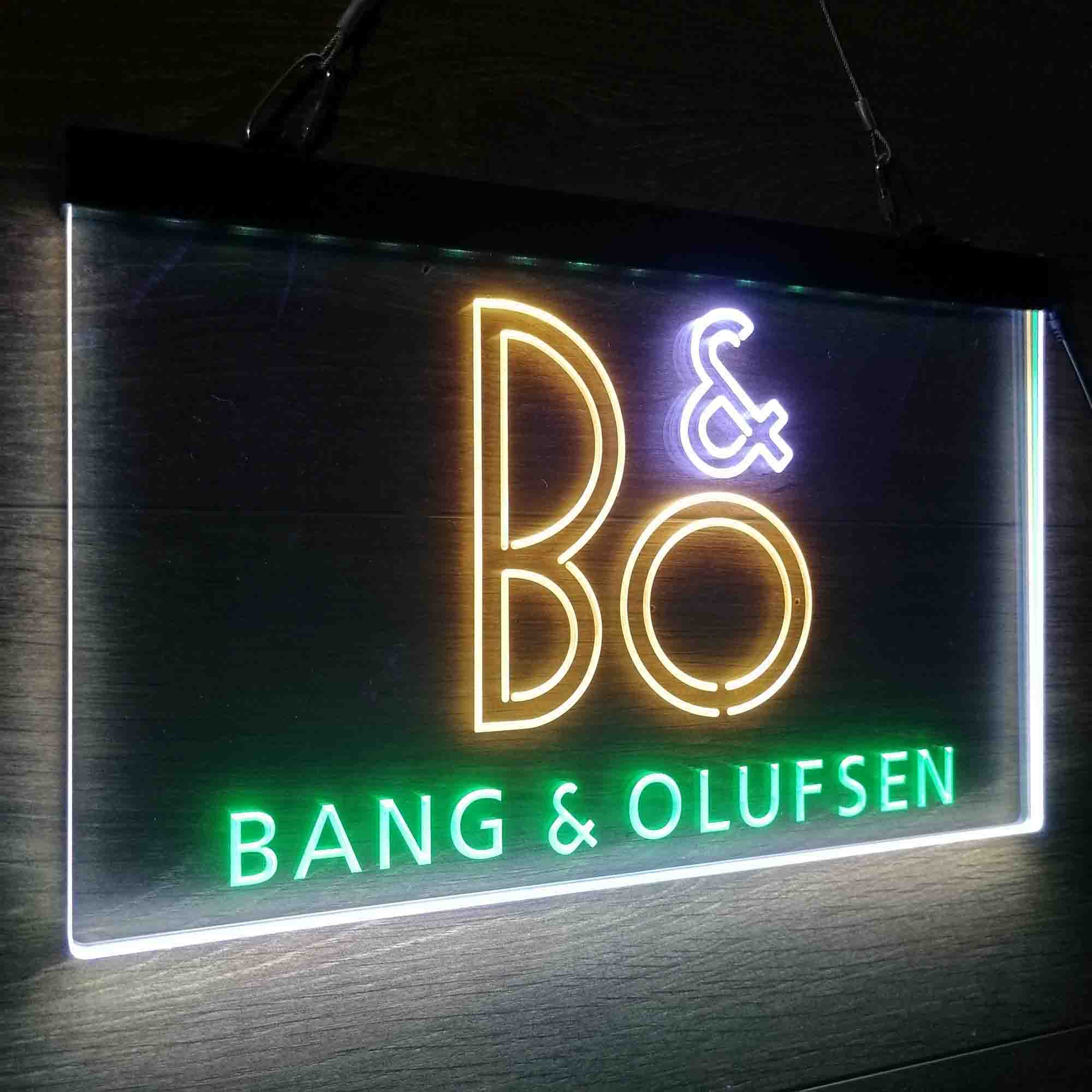 B&O Bang & Olufsen Neon LED Sign 3 Colors