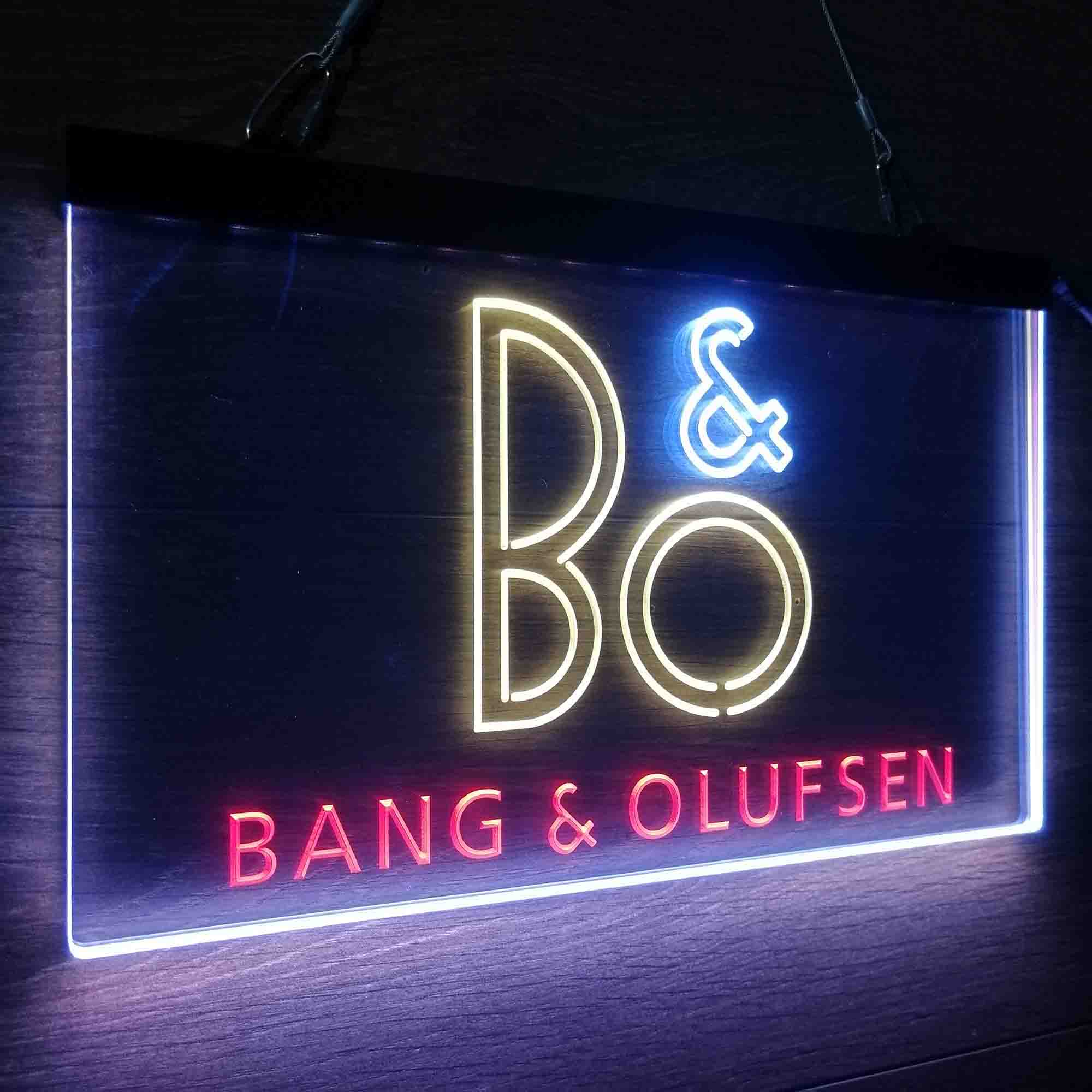 B&O Bang & Olufsen Neon LED Sign 3 Colors