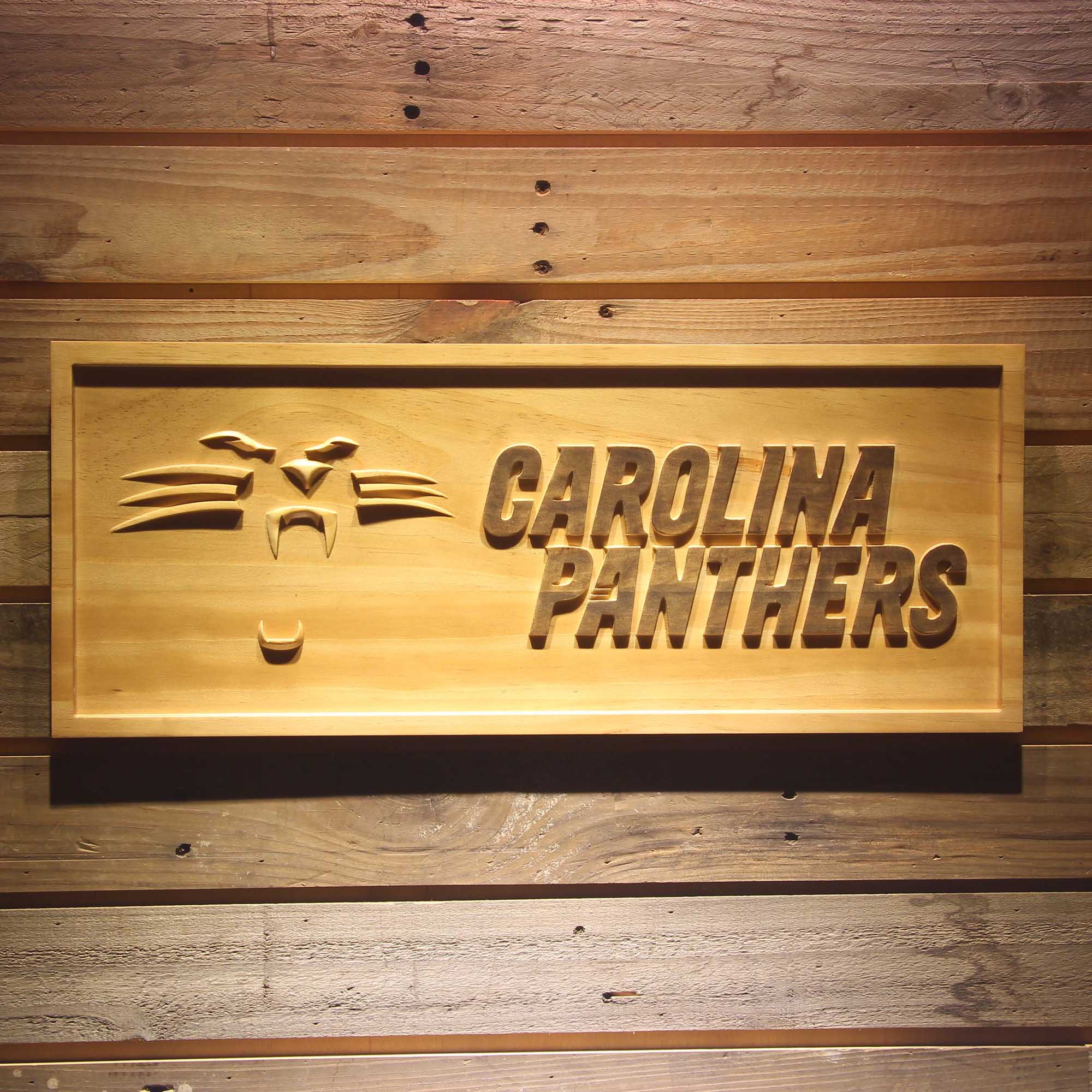 Carolina Panthers Panther,nfl 3D Solid Wooden Craving Sign