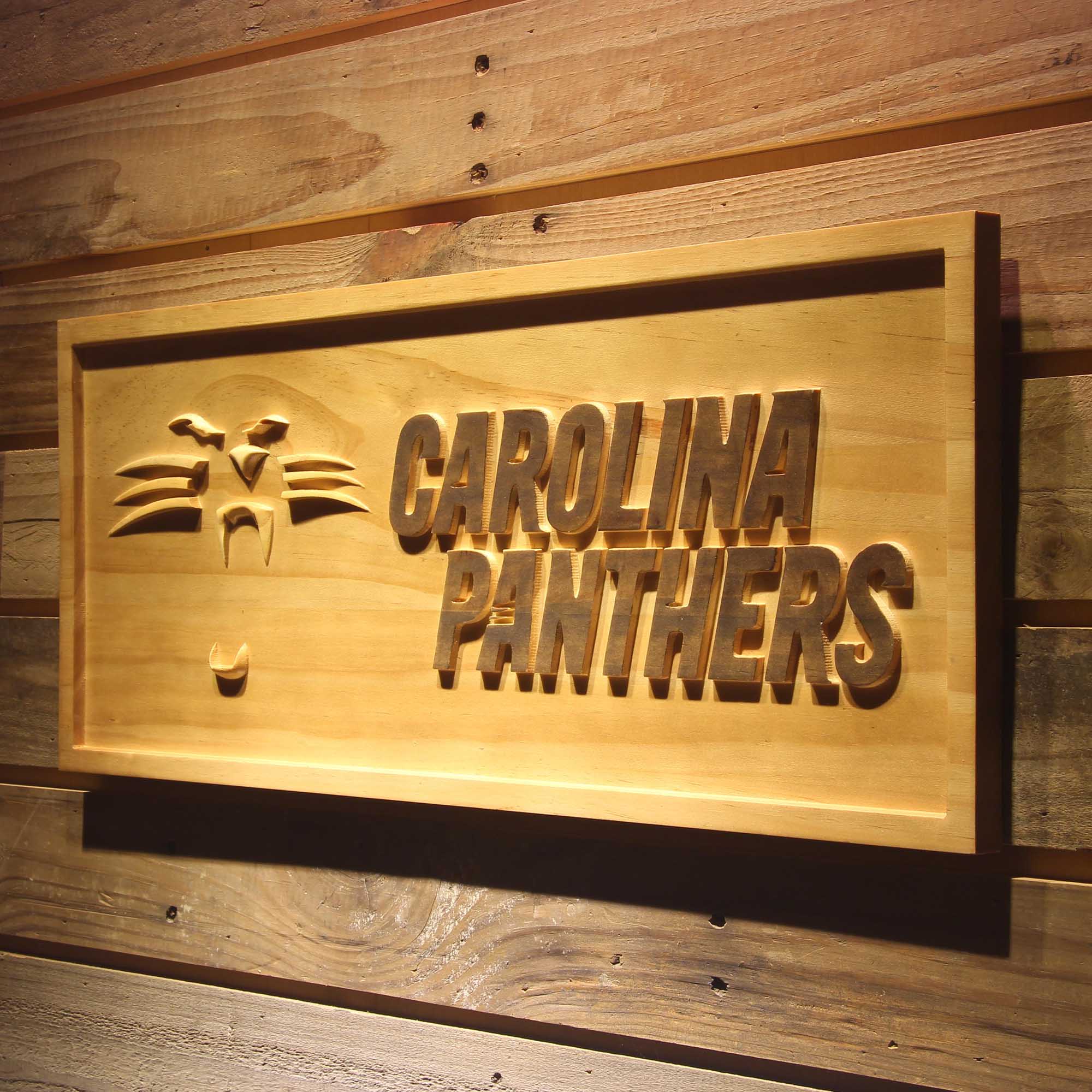 Carolina Panthers Panther,nfl 3D Solid Wooden Craving Sign