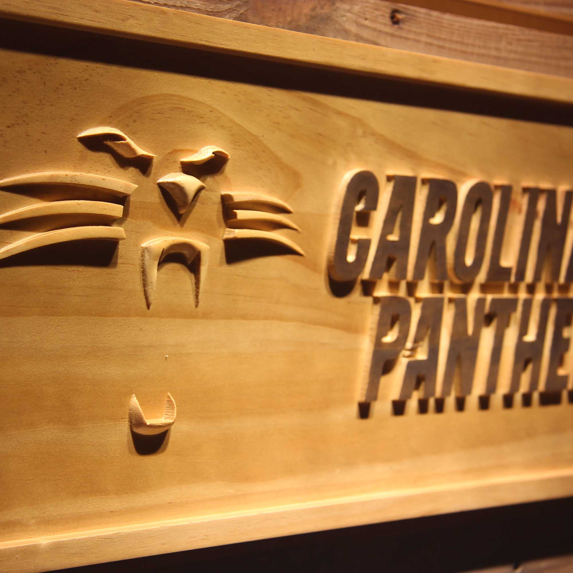 Carolina Panthers Panther,nfl 3D Solid Wooden Craving Sign