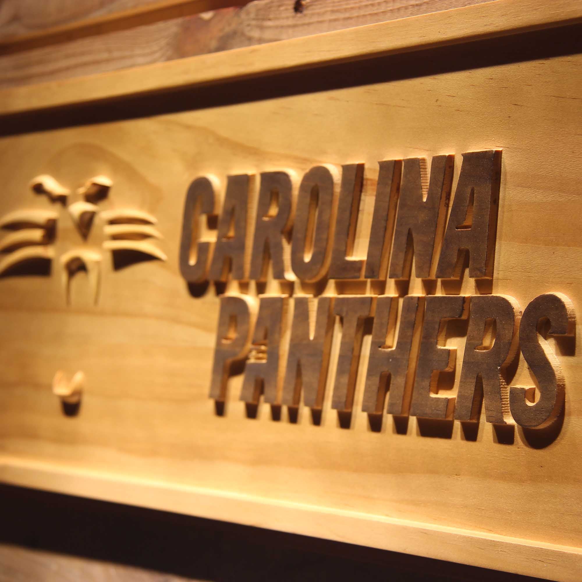 Carolina Panthers Panther,nfl 3D Solid Wooden Craving Sign