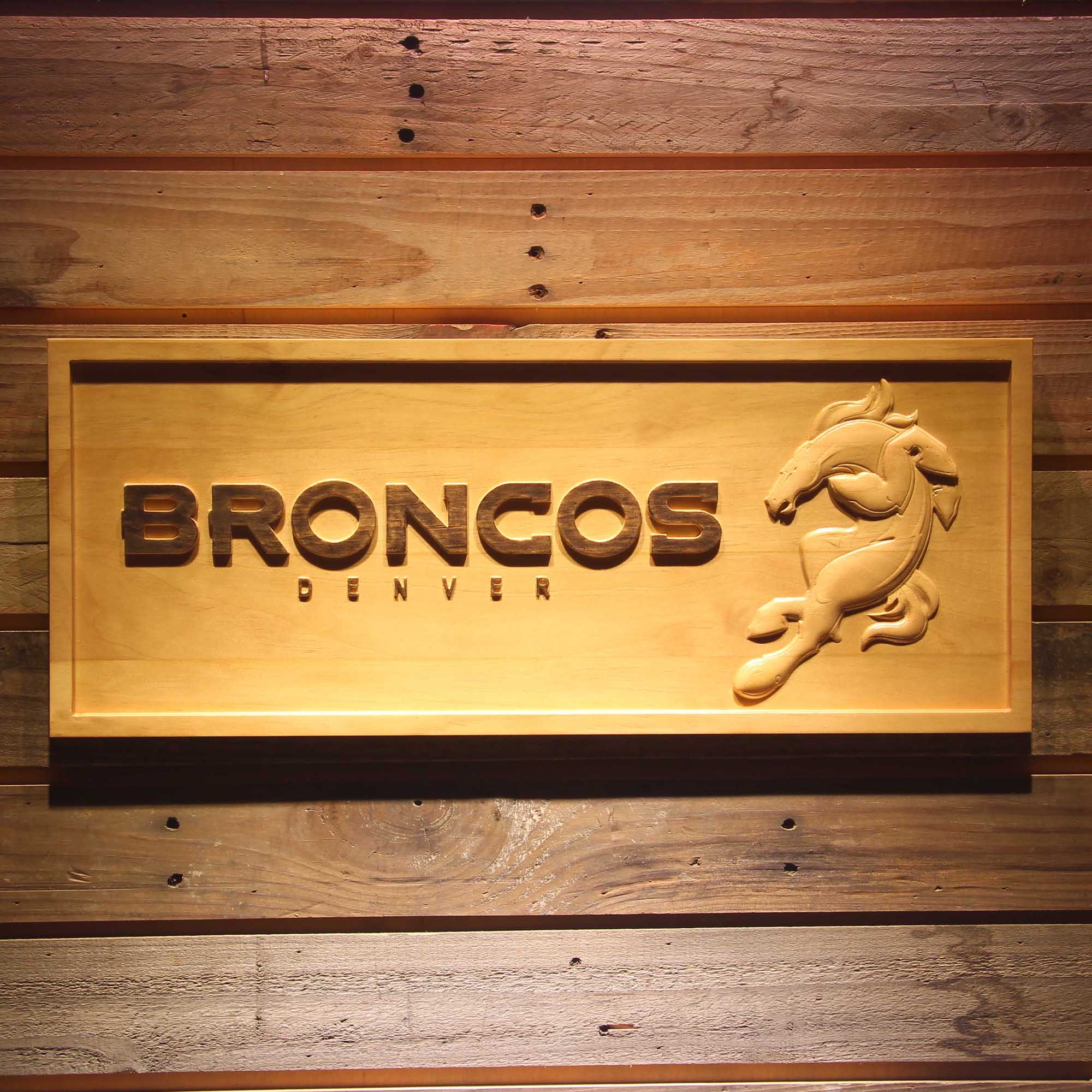 Denver Broncos,nfl 3D Solid Wooden Craving Sign