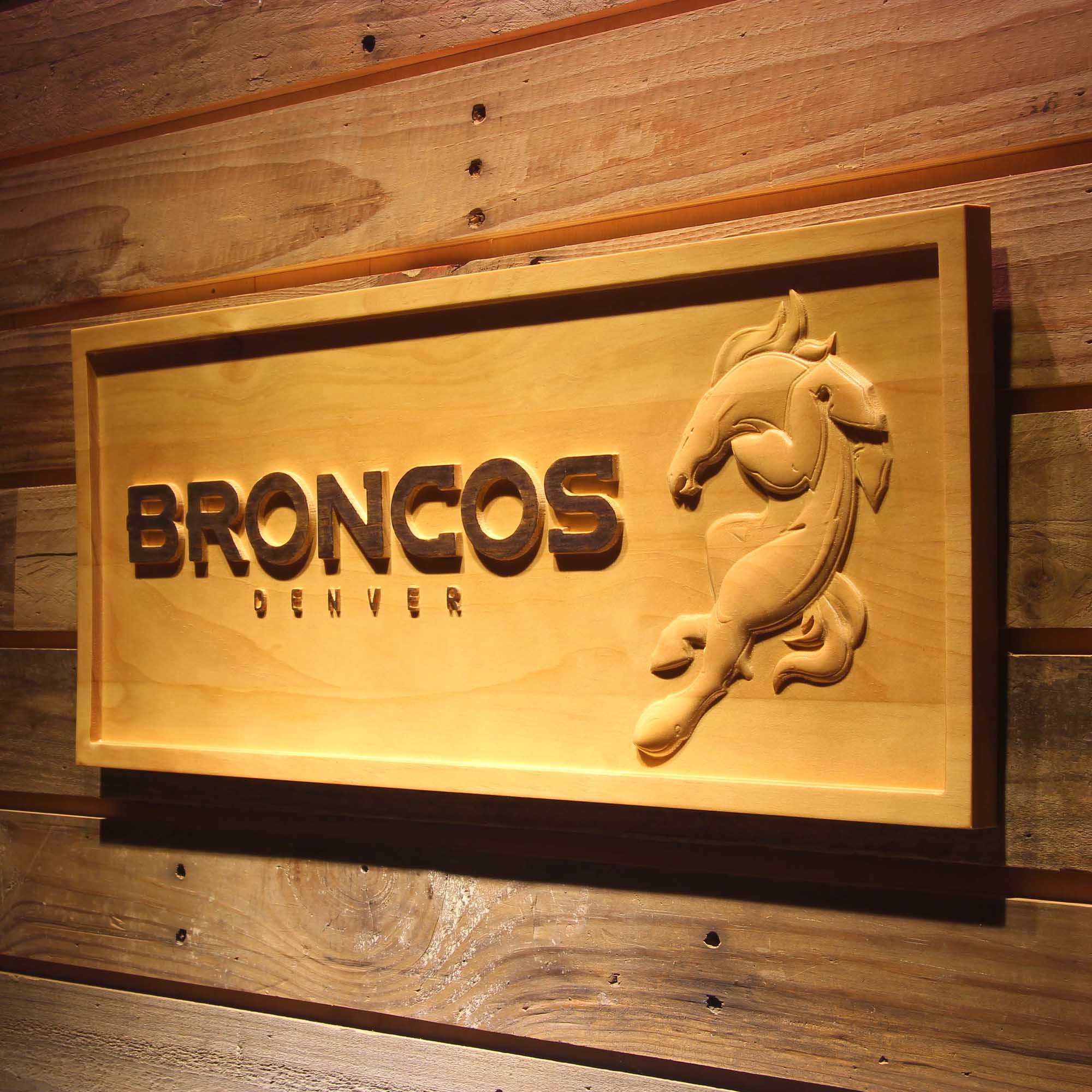 Denver Broncos,nfl 3D Solid Wooden Craving Sign