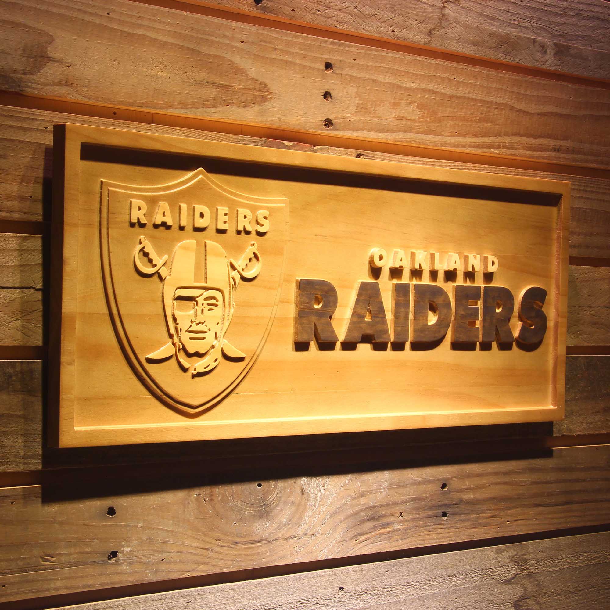 Oakland Raiders,nfl 3D Solid Wooden Craving Sign