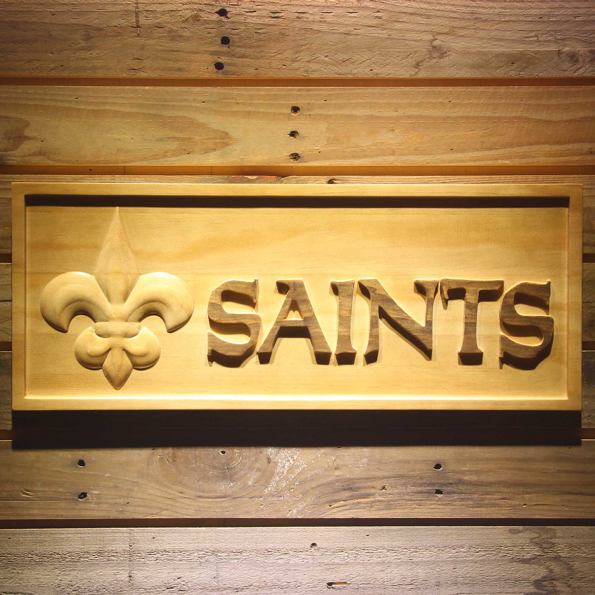 New Orleans Saints  3D Solid Wooden Craving Sign